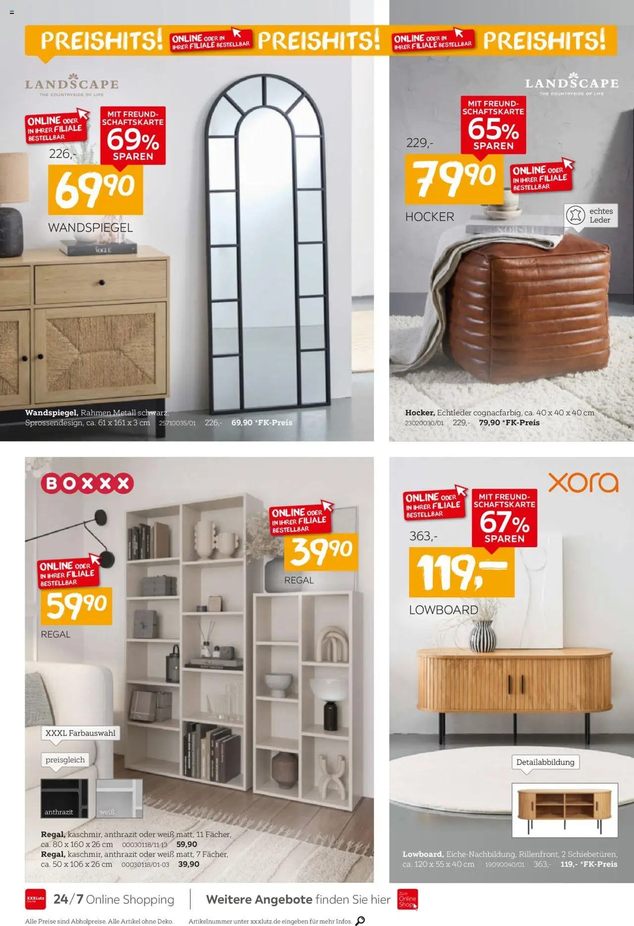 XXXL Lutz Kleinmöbel Preishits - gültig ab dem 11.08.2025 | Seite: 6 | Produkte: Hocker, Lowboard, Regal, Wandspiegel