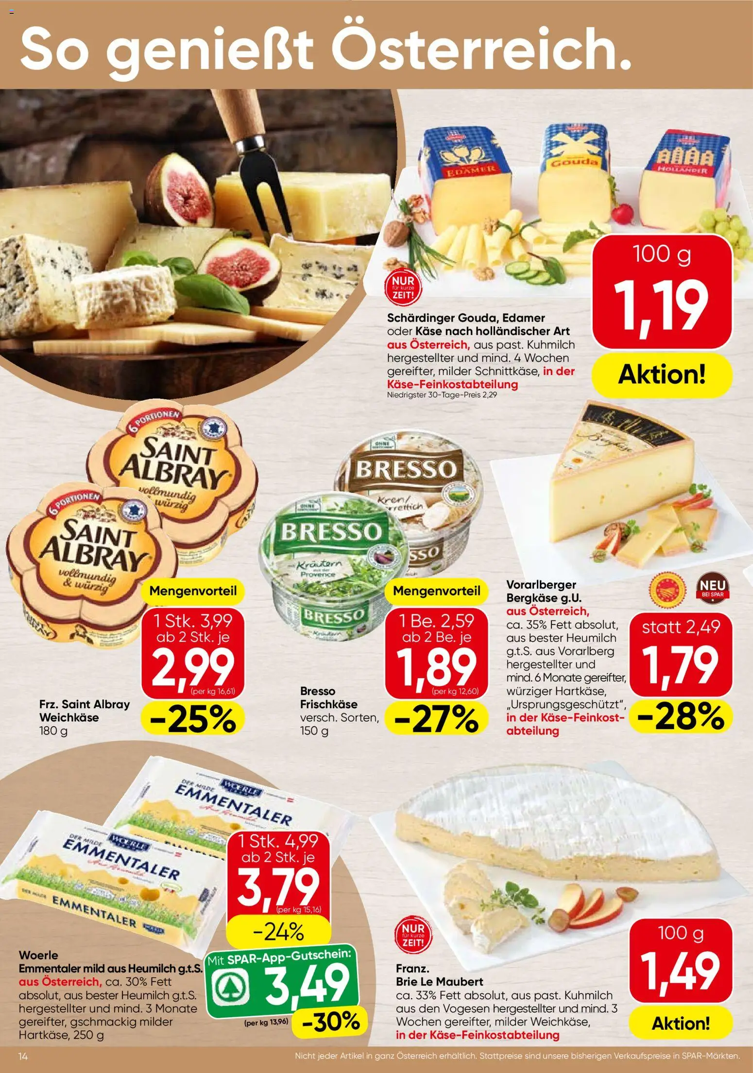 Spar Flugblatt - Steiermark gültig ab 12.02.2026 | Seite: 14 | Produkte: Käse