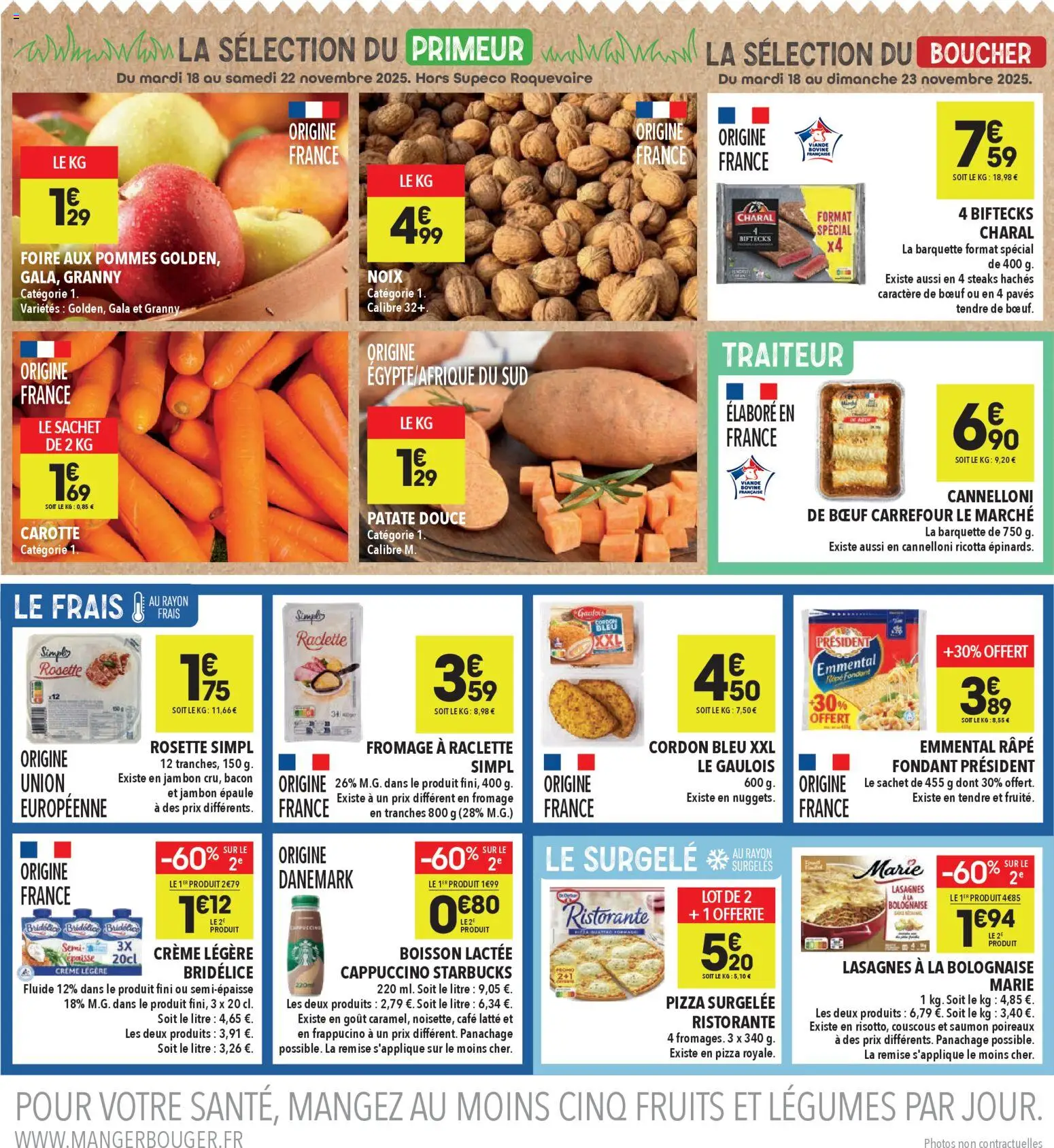 {H1} | Page: 2 | Produits: Fromage à raclette, Poireaux, Saumon, Noix