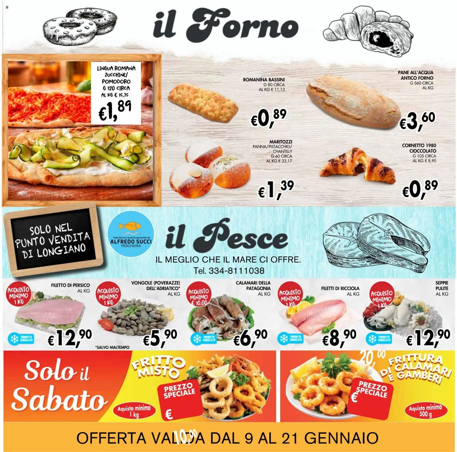 Volantino Coal del 09.01.2026 | Pagina: 8 | Prodotti: Pane, Cornetto, Gamberi, Il pesce