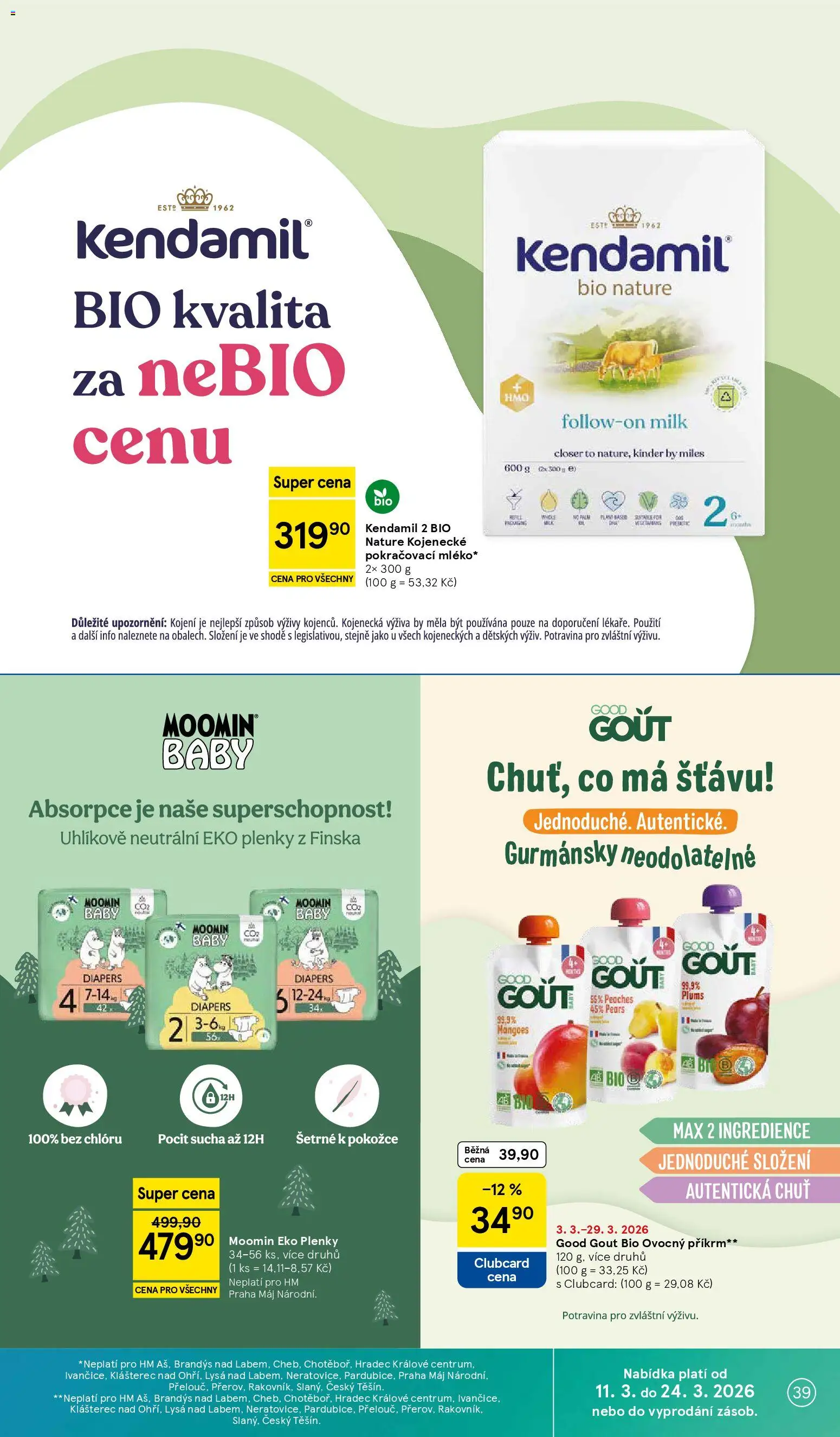 Tesco leták - Hypermarket od 11.03.2026 | Strana: 39 | Produkty: Příkrm, Kendamil, Kinder, Plenky