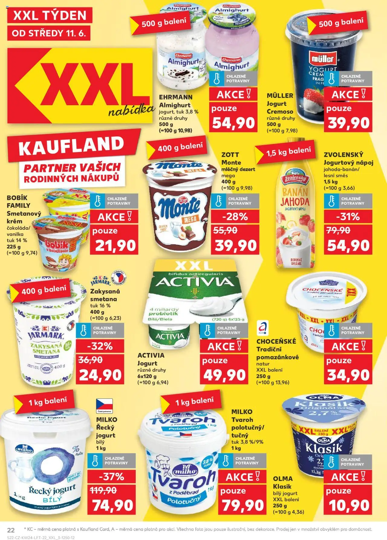 Kaufland leták od 11.06.2025 | Strana: 22 | Produkty: Řecký jogurt, Smetana, Potraviny, Jogurtový nápoj