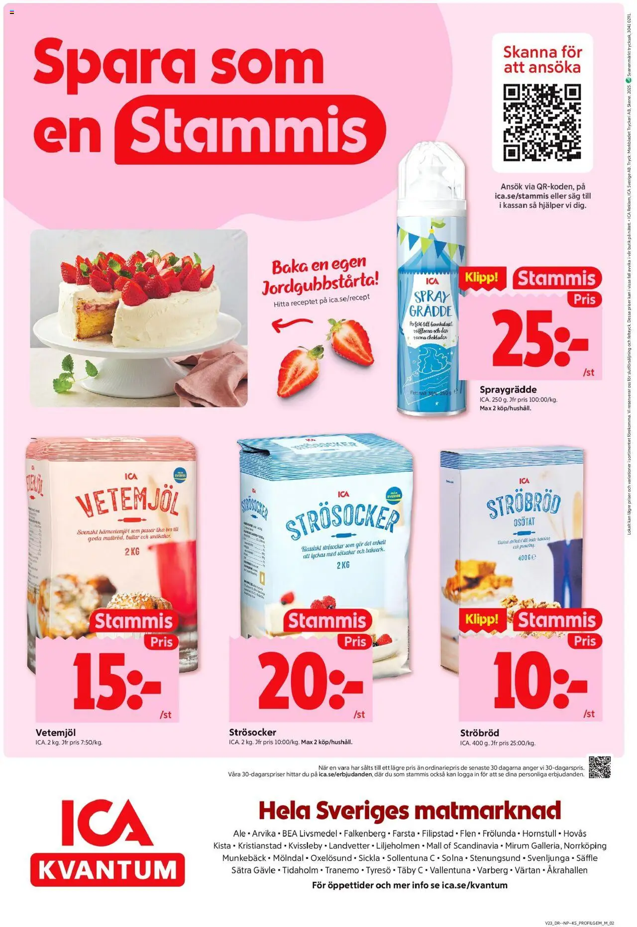 ICA Kvantum reklamblad aktuell från 02.06.2025 | Sida: 8 | Produkter: Strösocker, Såg, Grädde