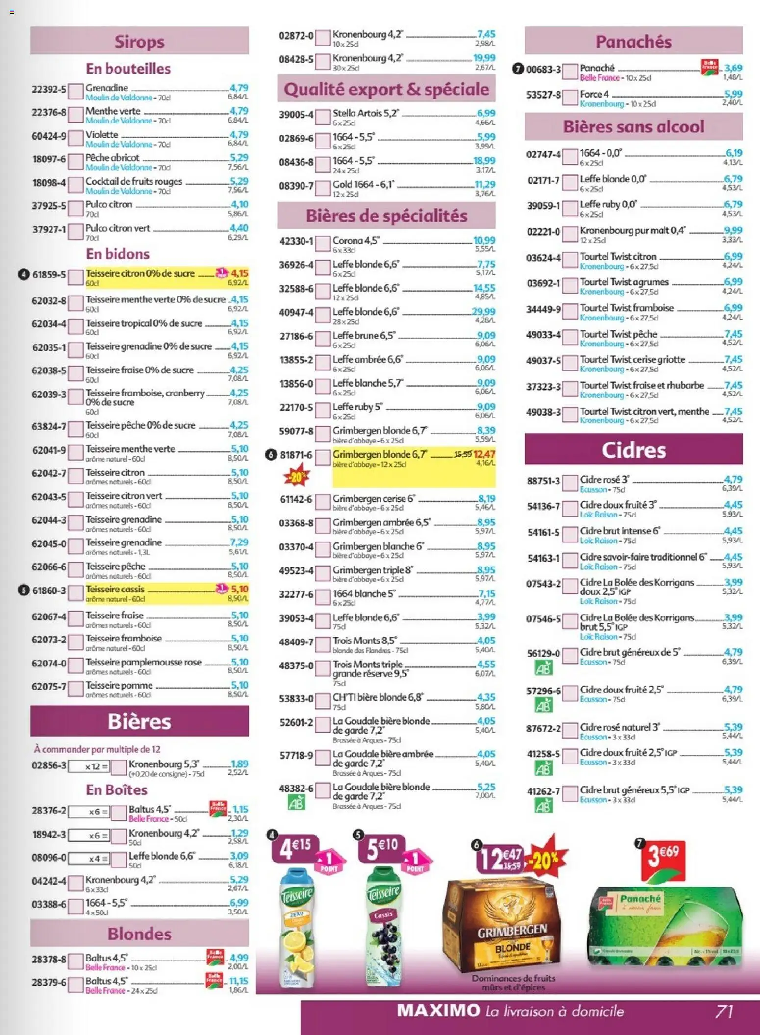{H1} | Page: 71 | Produits: Goudale, Citron, Sucre, Bière blonde