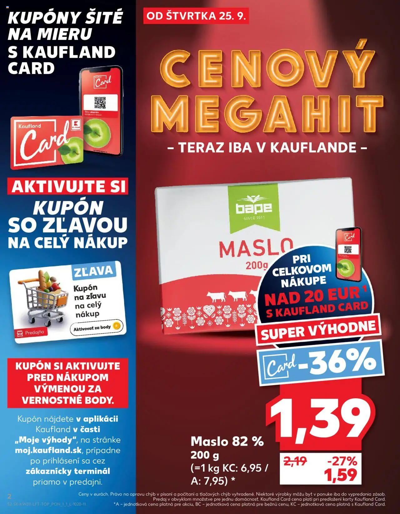 Nové Kaufland akcie – leták je platný od 25.09.2025 | Strana: 2 | Produkty: Maslo