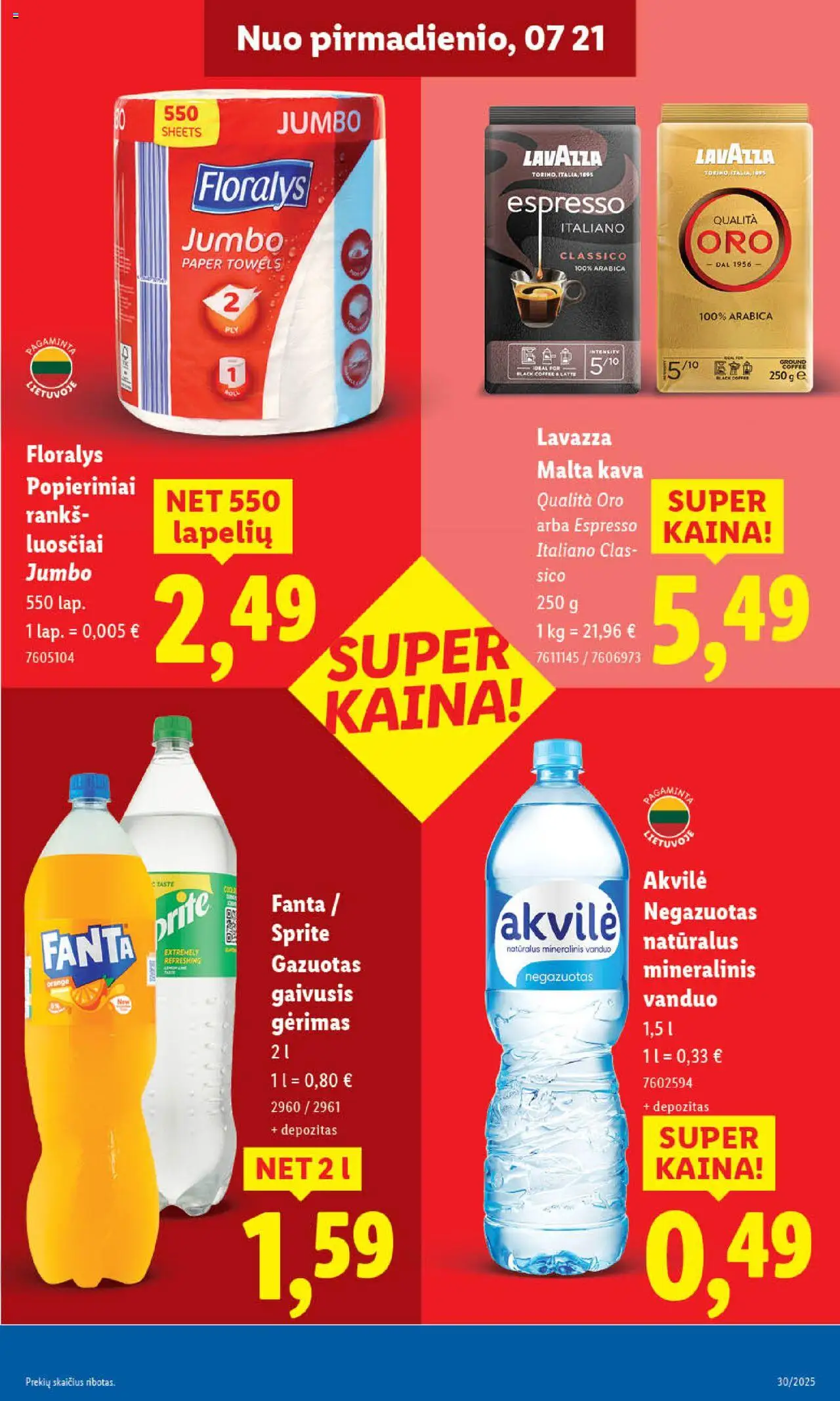 LIDL - Leidinys│galioja nuo 24.07.2025 | Puslapis: 34 | Prekių: Kava, Mineralinis vanduo