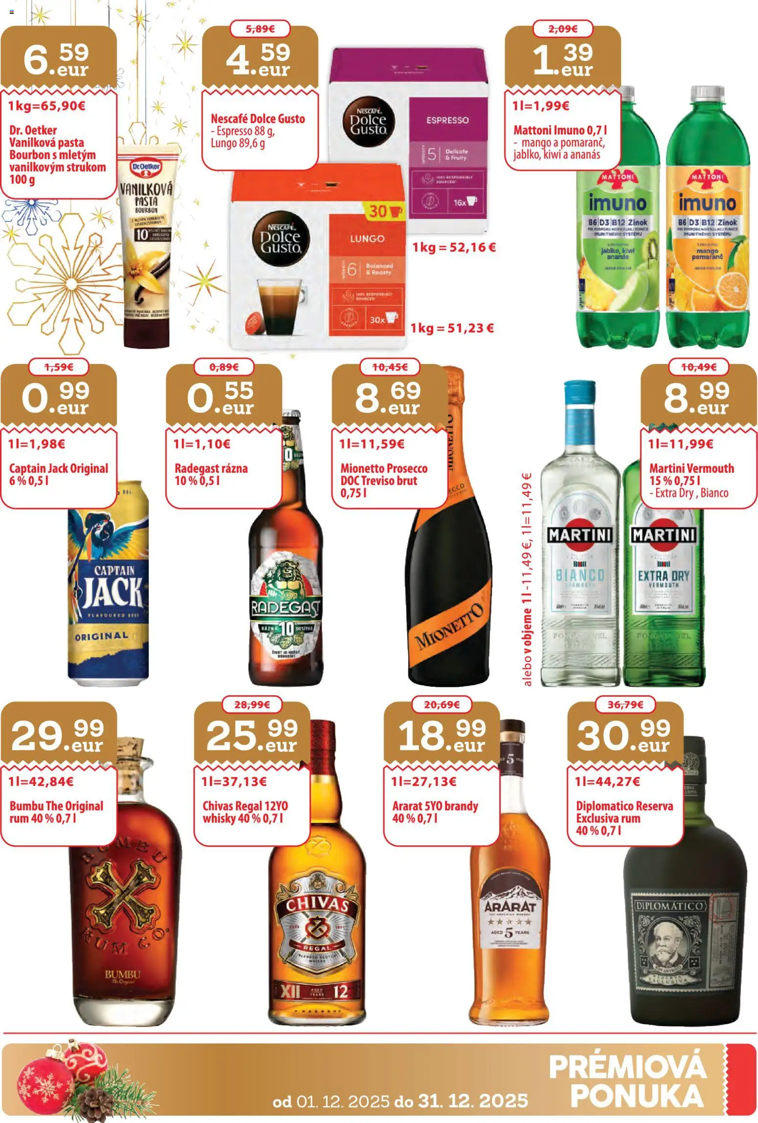 Nové Nitrazdroj akcie – leták je platný od 01.12.2025 | Strana: 31 | Produkty: Regál, Dolce Gusto, Diplomatico, Ananás