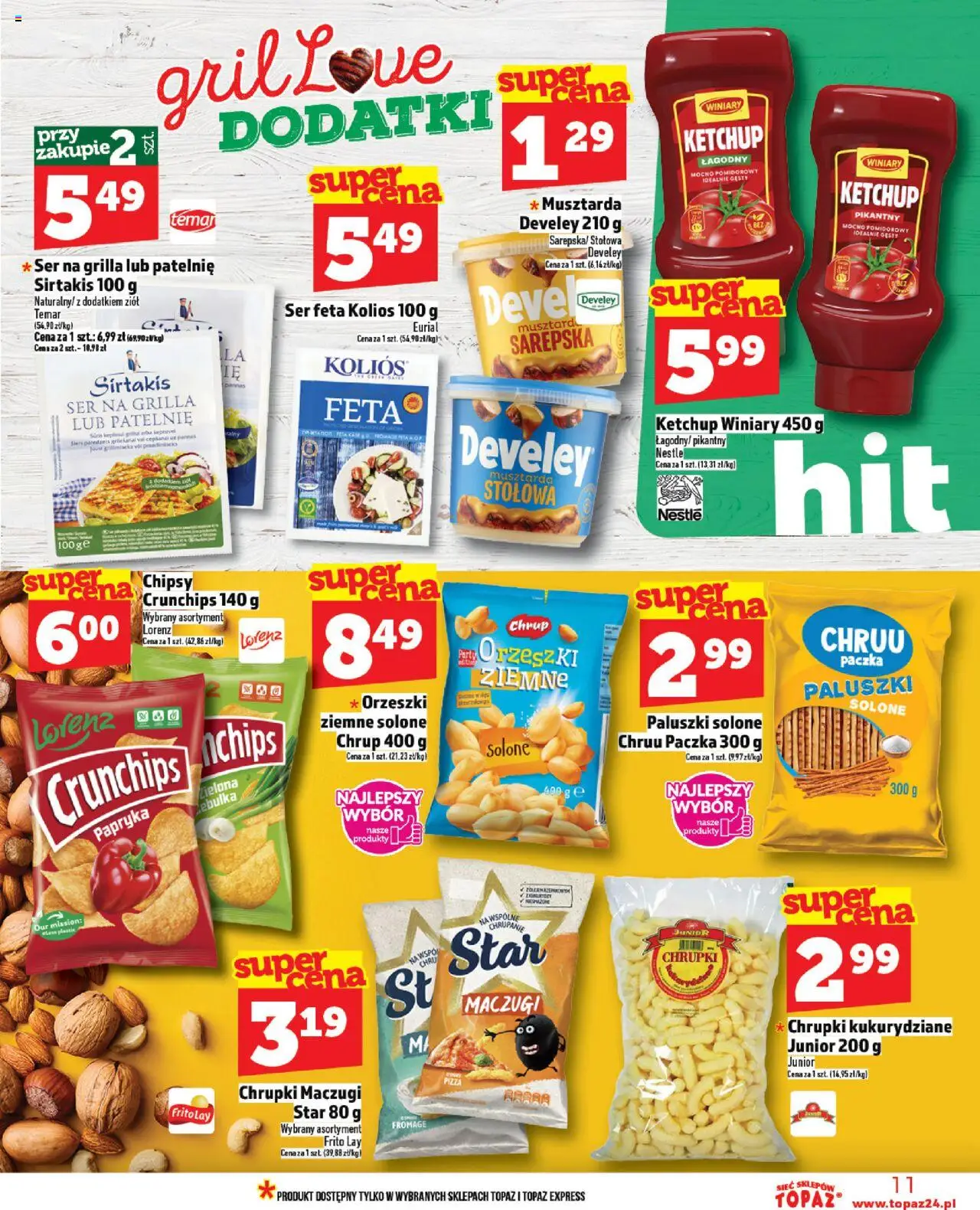 Topaz Gazetka - Ceny małe na stałe od 14.08.2025 | Strona: 11 | Produkty: Papryka, Musztarda, Pizza, Ser feta