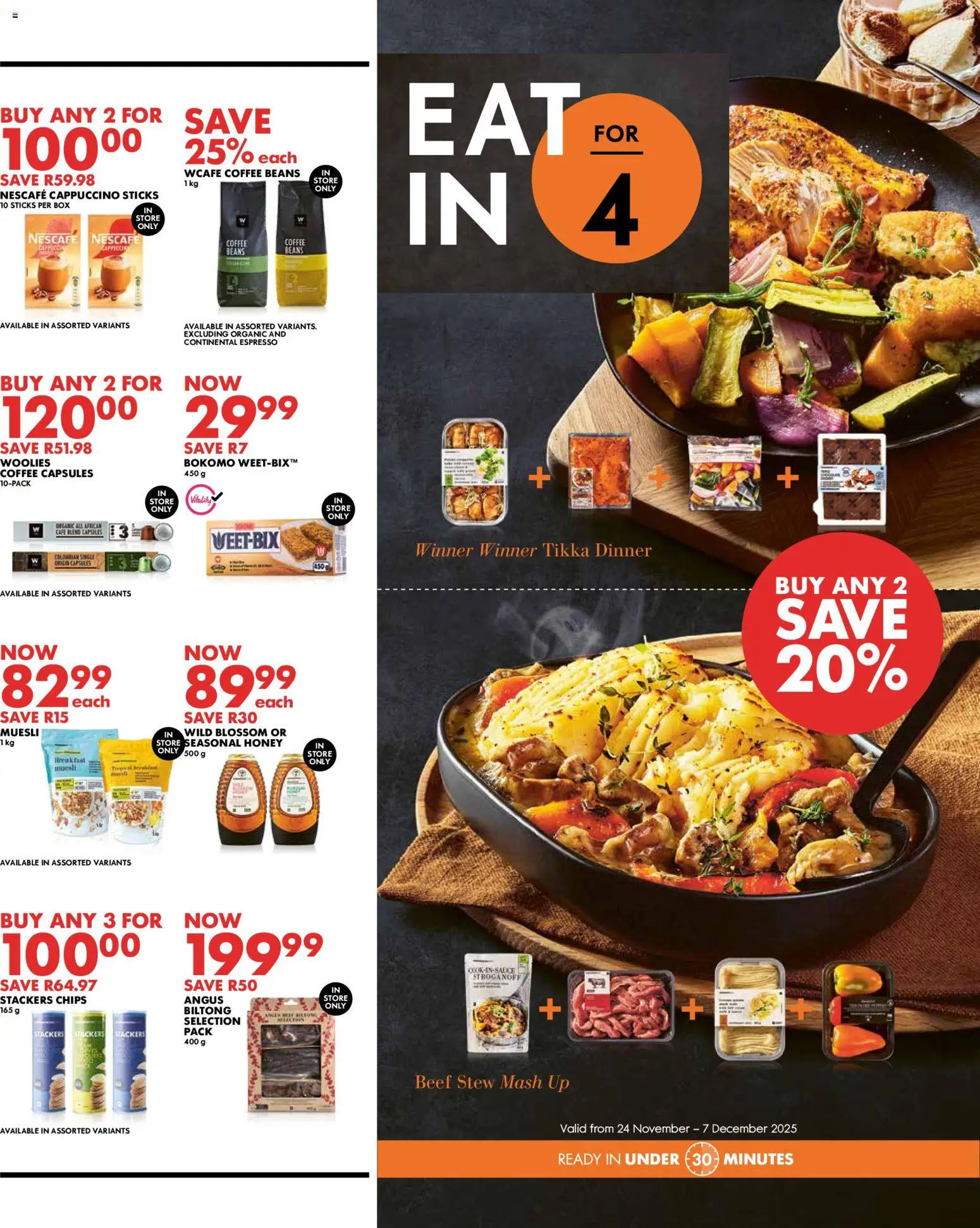 New Woolworths catalogue – valid from 24.11.2025 | Page: 7 | Products: Beans, Box, Beef, Chips