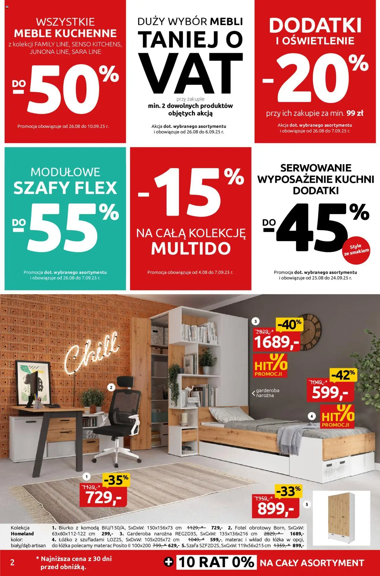 Black Red White promocje od 25.08.2025 | Strona: 2 | Produkty: Łóżko, Szafa, Komoda, Biurko