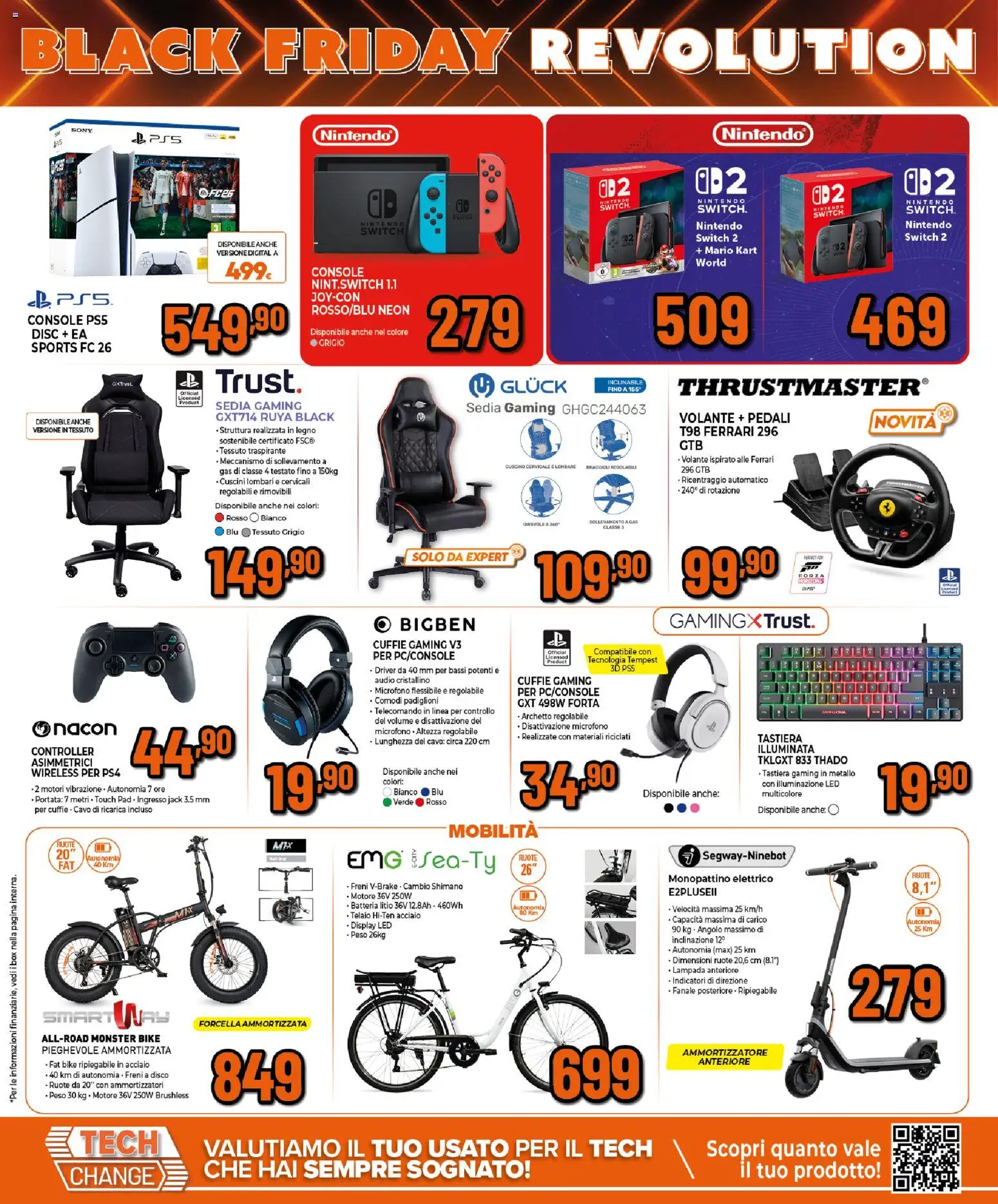 Volantino Expert del 30.10.2025 | Pagina: 15 | Prodotti: Tastiera, Cavo, Sedia, Monopattino elettrico