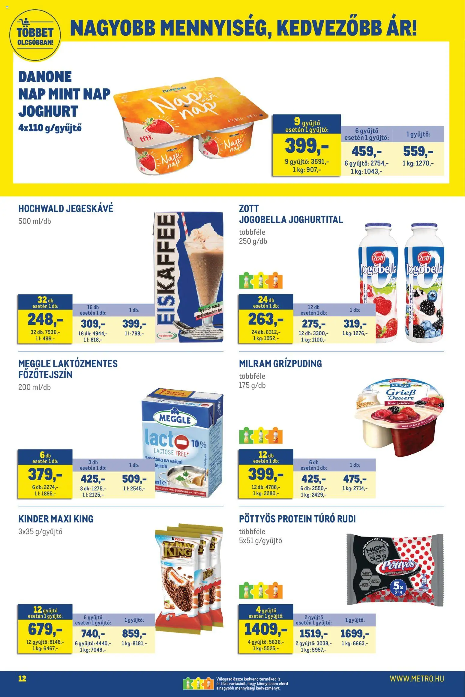Metro akciós ujság - amely érvényes a következő dátumtól: 01.03.2026 | Oldal: 12 | Termékek: Főzőtejszín, Protein, Eper, Túró