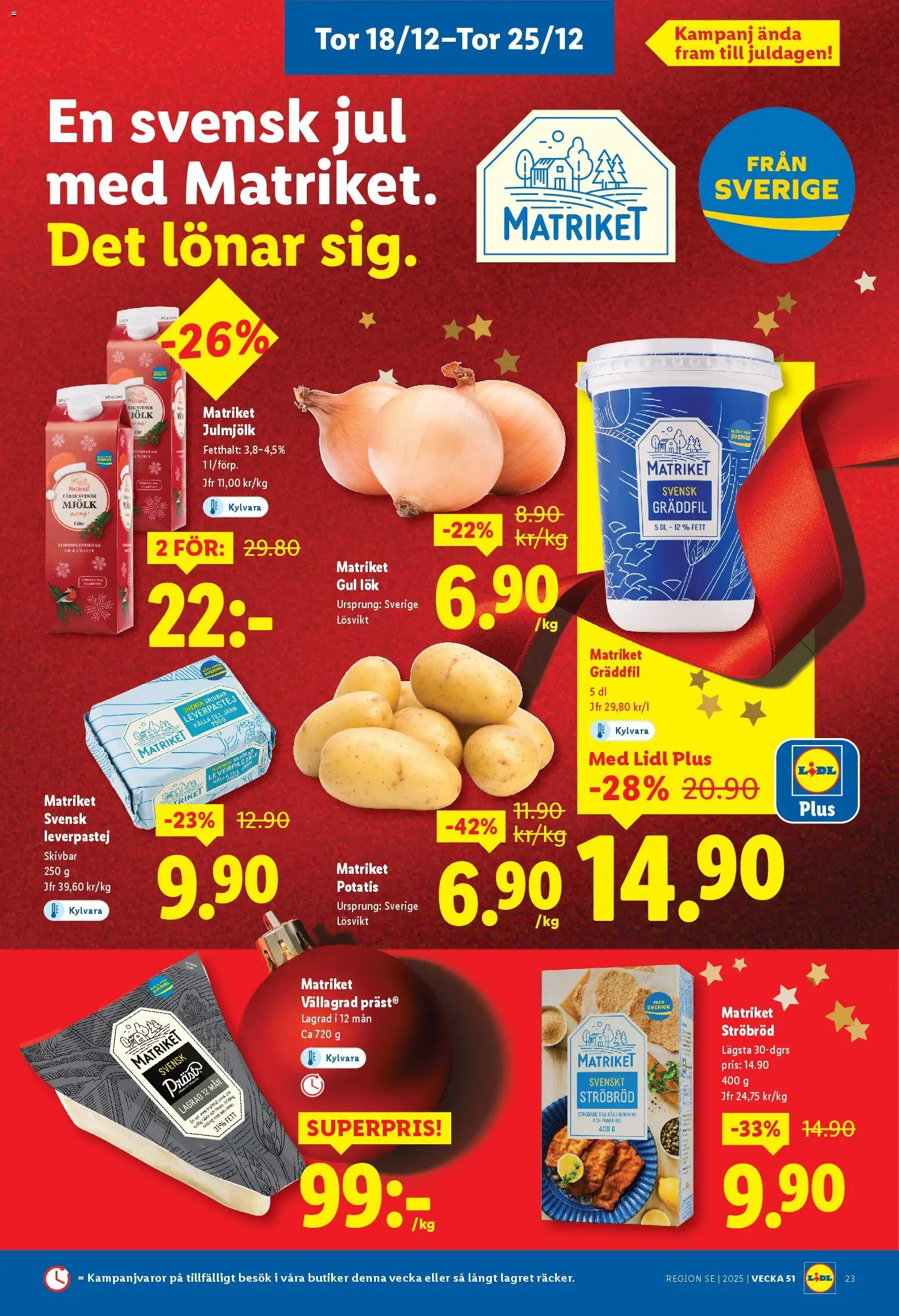 Lidl reklamblad aktuell från 15.12.2025 | Sida: 25 | Produkter: Järn, Mjölk, Gul lök, Potatis
