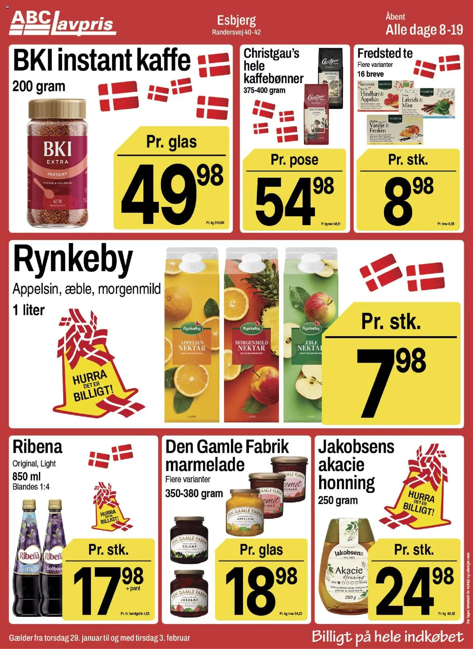 Abc Lavpris tilbudsavis – gyldig fra 28.01.2026 | Side: 14 | Produkter: Te, Jordbær, Honning, Marmelade