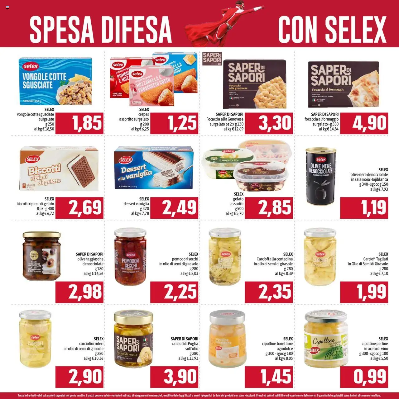 Volantino Emisfero del 01.09.2025 | Pagina: 4 | Prodotti: Prosciutto Cotto, Vongole, Olio, Carciofi
