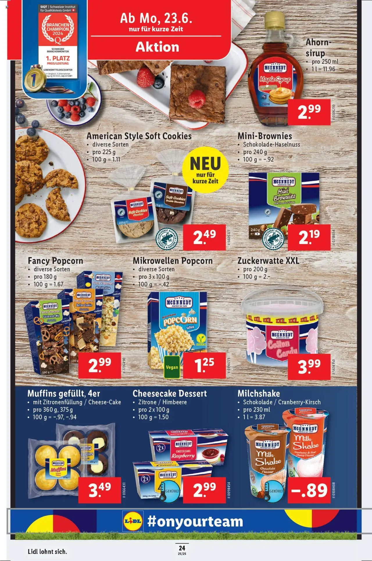 Lidl Aktionen ab 19.06.2025 | Seite: 24 | Produkte: Sirup, Butter, Himbeere, Zitrone