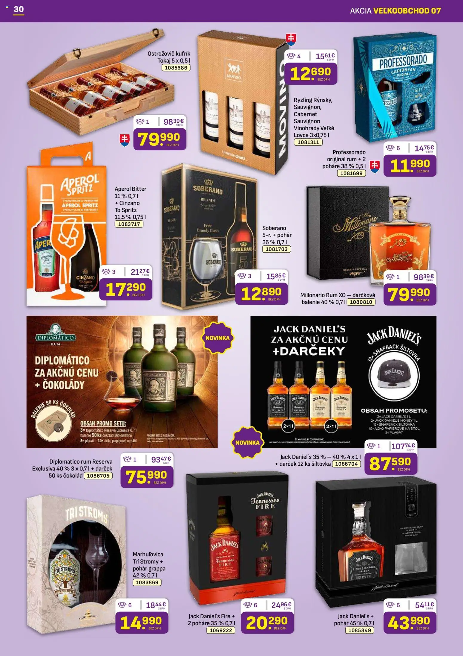 Nové Libex akcie – leták je platný od 07.04.2026 | Strana: 30 | Produkty: Stôl, Diplomatico, Brandy
