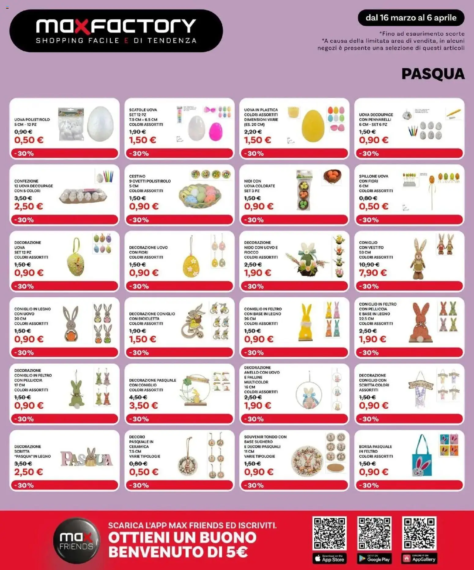 Volantino Max Factory del 15.03.2026 | Pagina: 28 | Prodotti: Uova, Vestito, Anello, Cestino