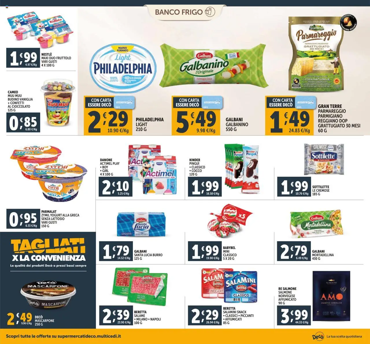 Volantino Decò del 16.10.2025 | Pagina: 10 | Prodotti: Yogurt, Formaggio, Cocco, Parmigiano reggiano