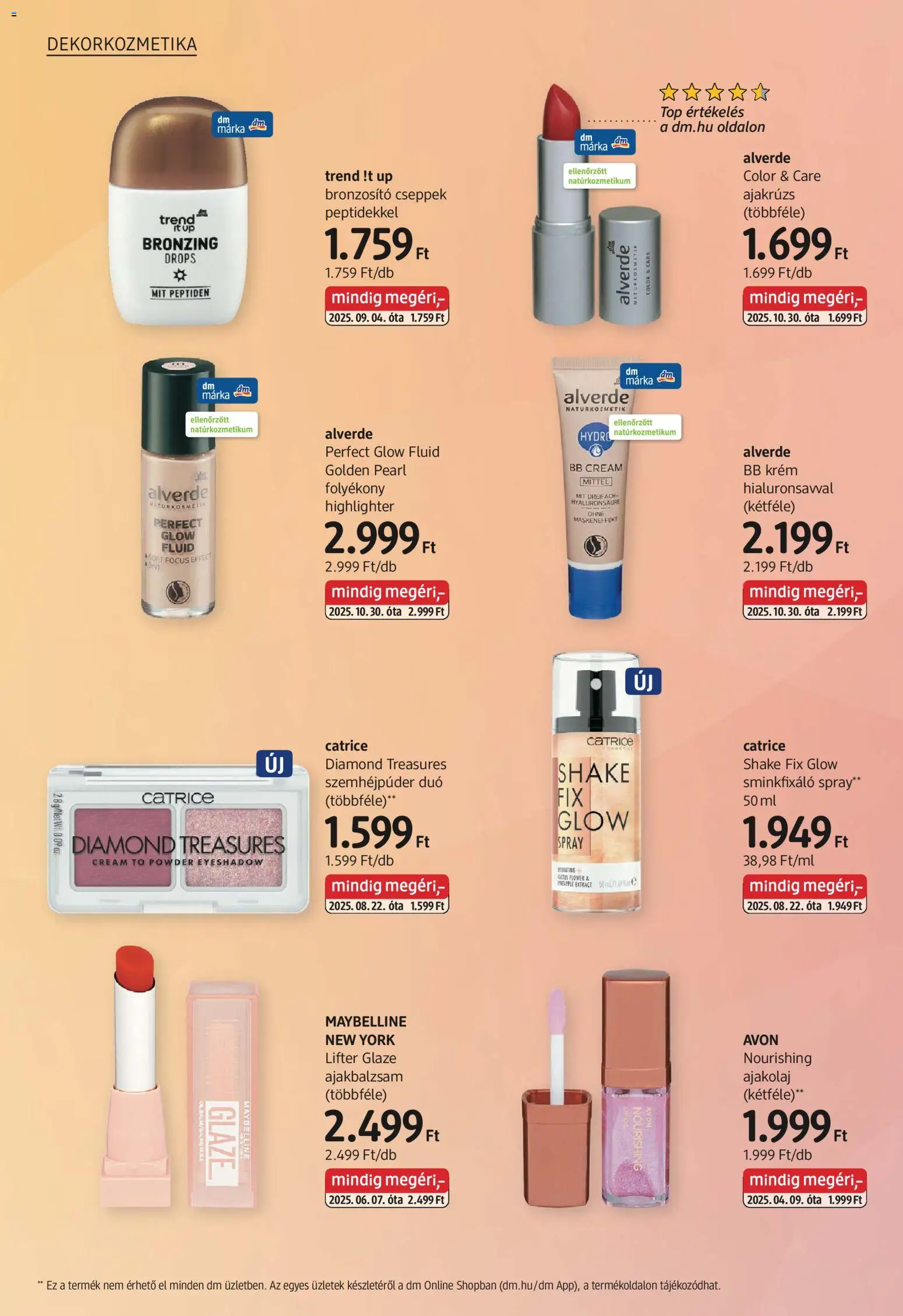 DM Drogerie Markt akciós ujság - amely érvényes a következő dátumtól: 30.10.2025 | Oldal: 32 | Termékek: Natúrkozmetikum, BB krém, Bronzosító, Ajakrúzs