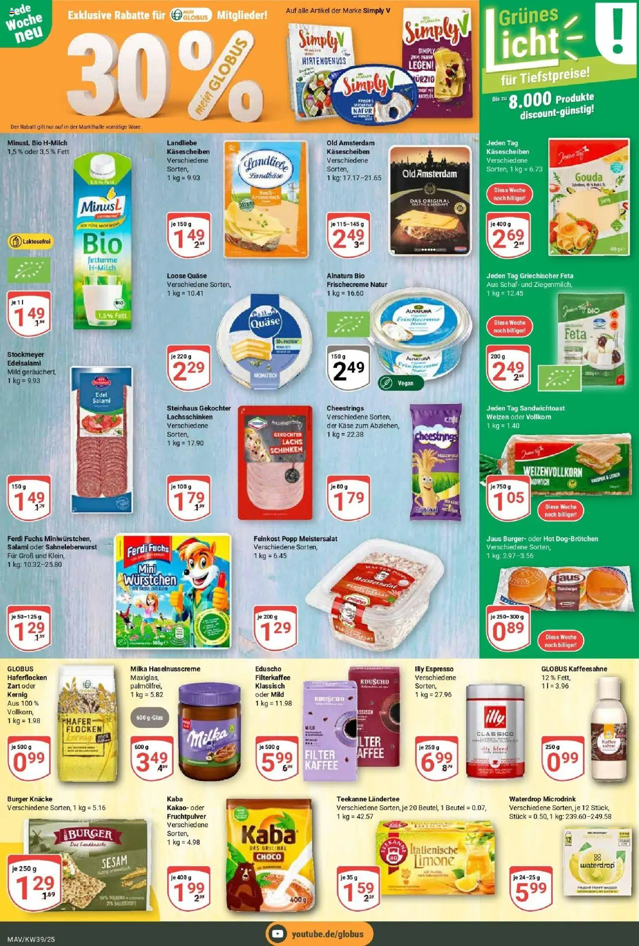 Globus prospekt Mannheim	 – gültig ab 21.09.2025 | Seite: 14 | Produkte: Kaffee, Lachs, Teekanne, Schinken