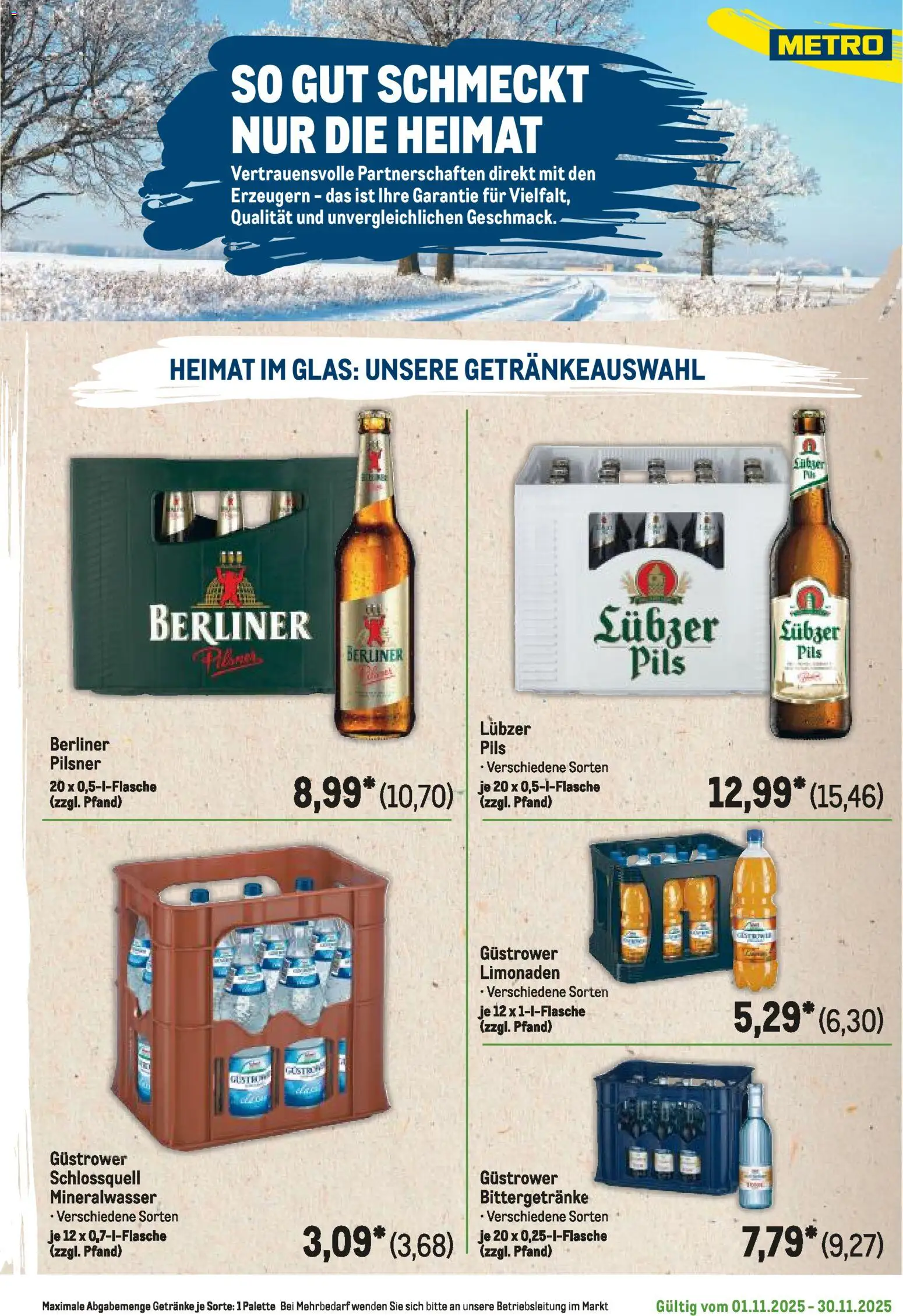 Metro Regionaler Flyer – gültig ab 01.11.2025 | Seite: 83 | Produkte: Berliner, Pils, Mineralwasser, Lubzer