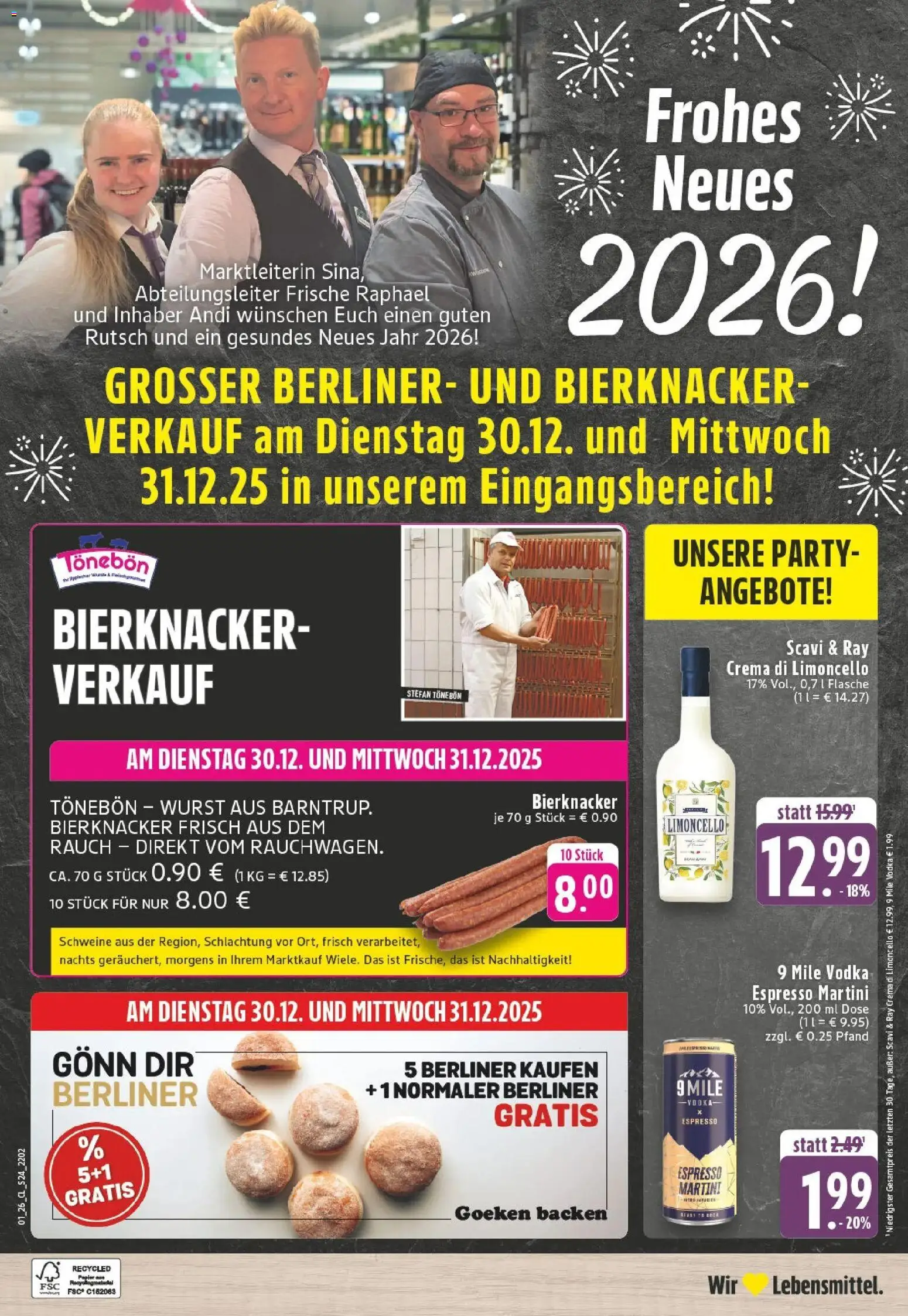 Edeka prospekt Horn-Bad Meinberg	 – gültig ab 28.12.2025 | Seite: 30 | Produkte: Martini, Wurst, Limoncello, Vodka