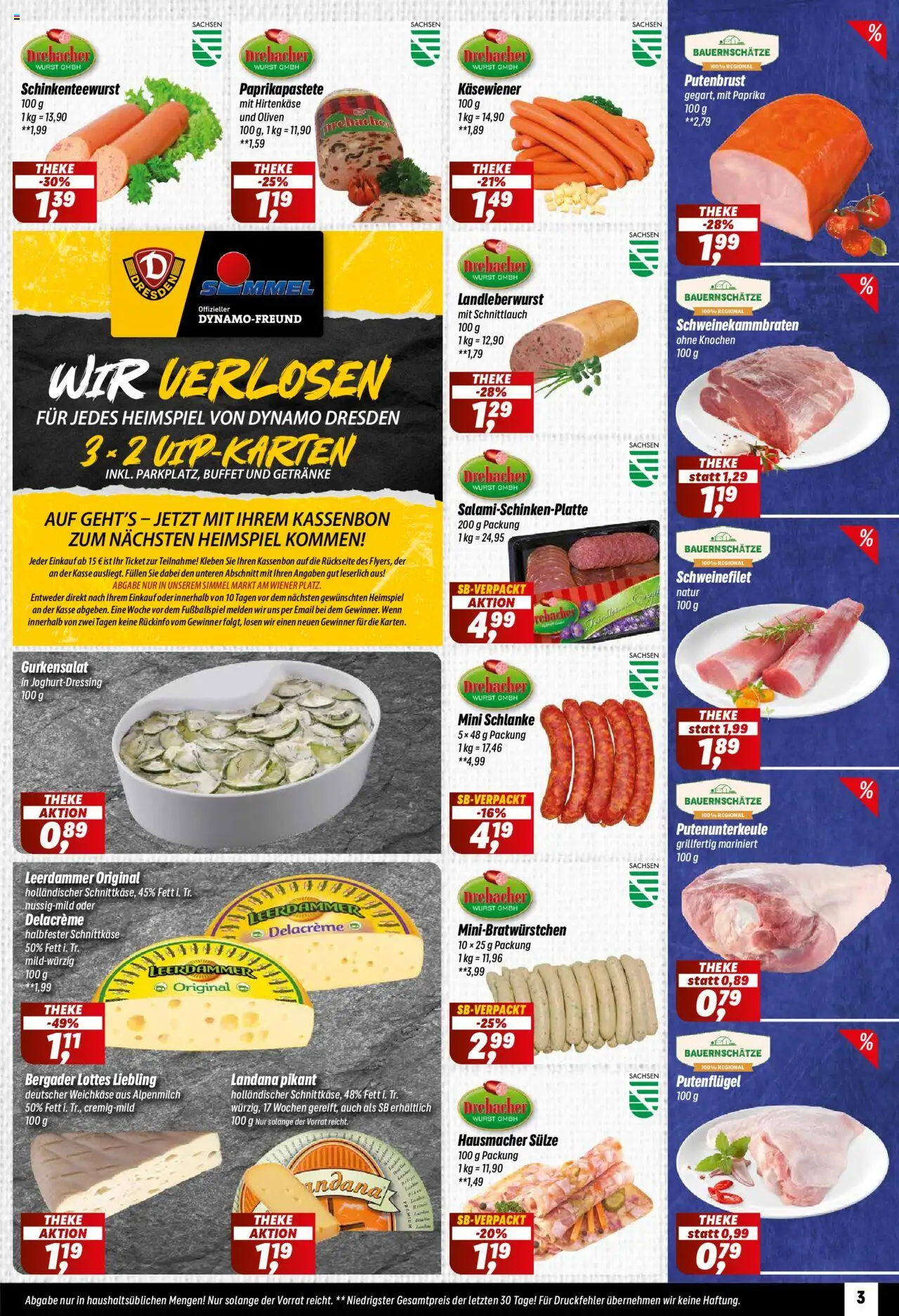 Simmel Prospekt 	 – gültig ab 20.10.2025 | Seite: 3 | Produkte: Theke, Leerdammer, Schweinefilet, Wurst