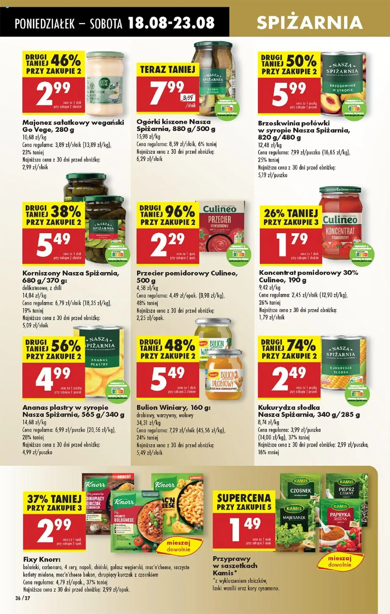 Biedronka gazetka od 18.08.2025 | Strona: 42 | Produkty: Chili, Majonez sałatkowy wegański, Brzoskwinie, Kotlety