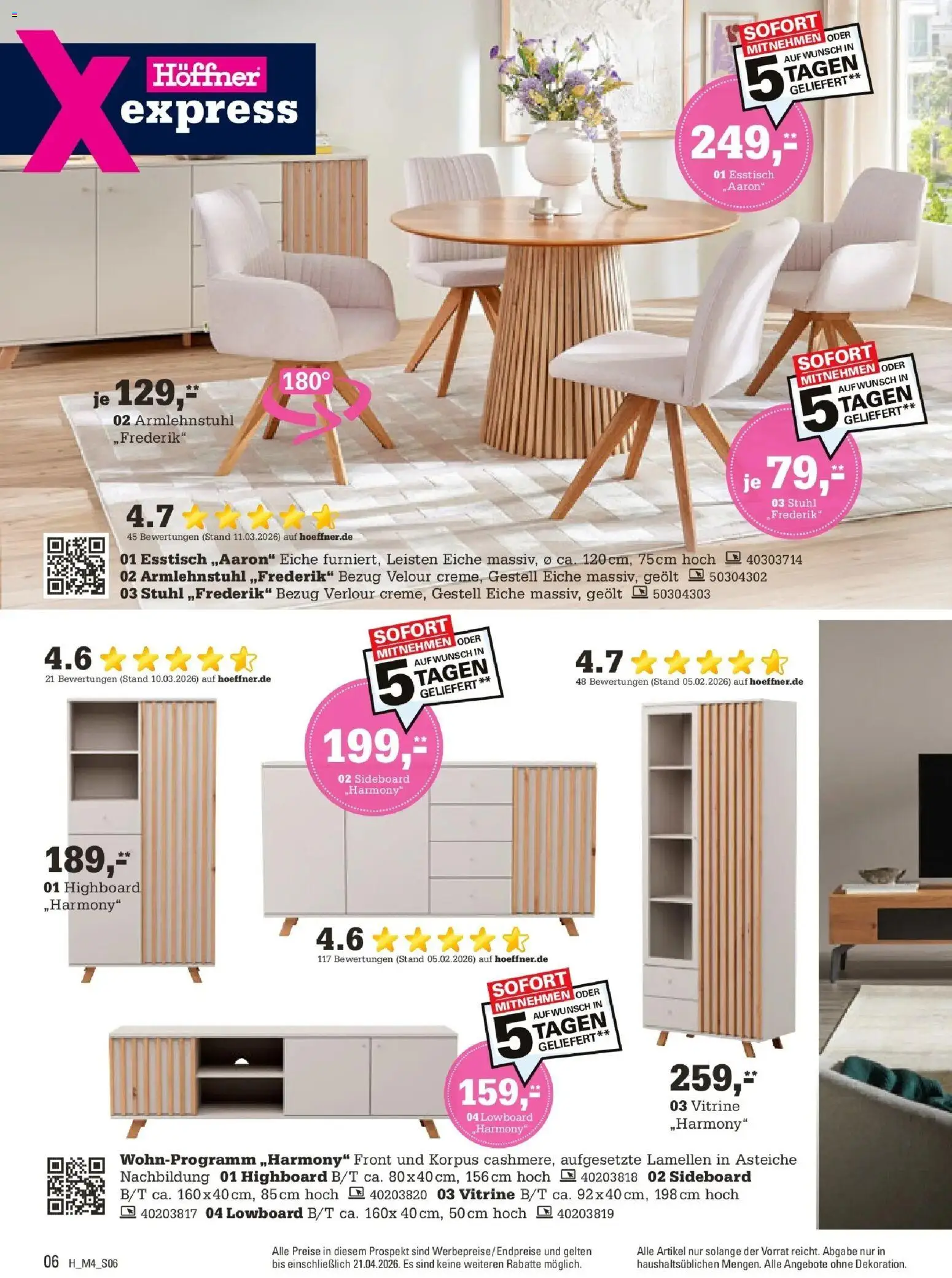 Höffner Prospekt Magdeburg	 – gültig ab 01.04.2026 | Seite: 6 | Produkte: Sideboard, Lowboard, HIghboard, Stuhl
