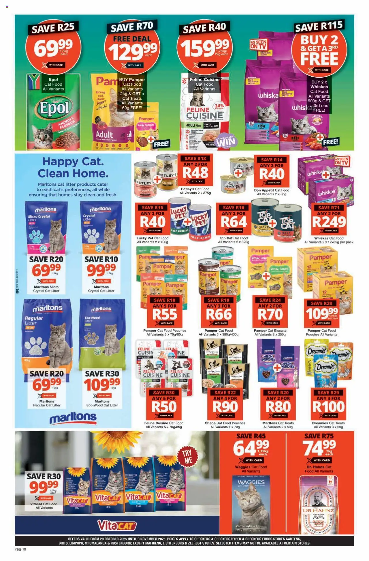 New Checkers catalogue – valid from 20.10.2025 | Page: 18 | Products: Pilchards, Fish, Beef, Cat food