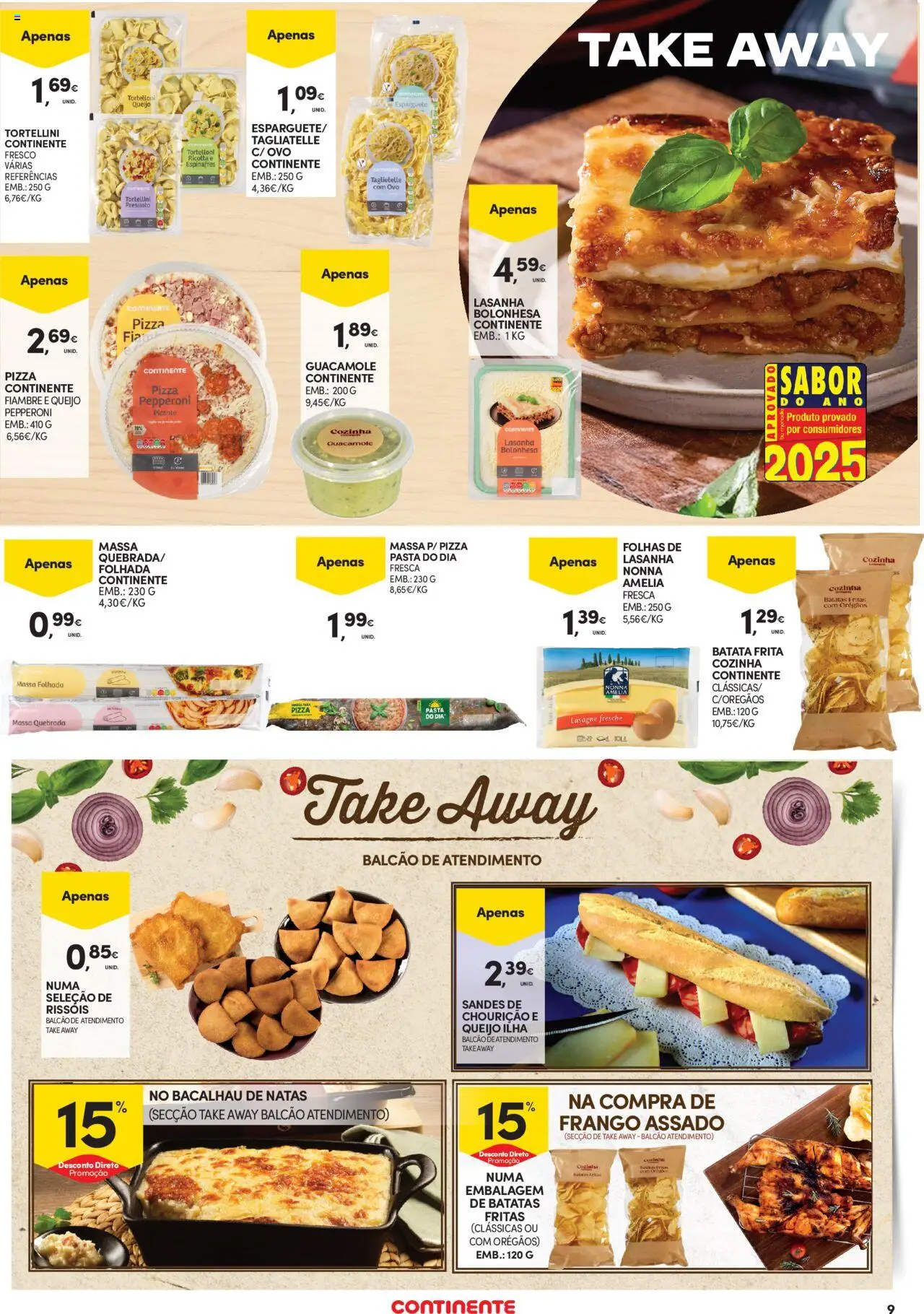 Continente - Açores │ válido de 16.10.2025 | Página: 9 | Produtos: Espinafres, Orégãos, Batata frita, Frango