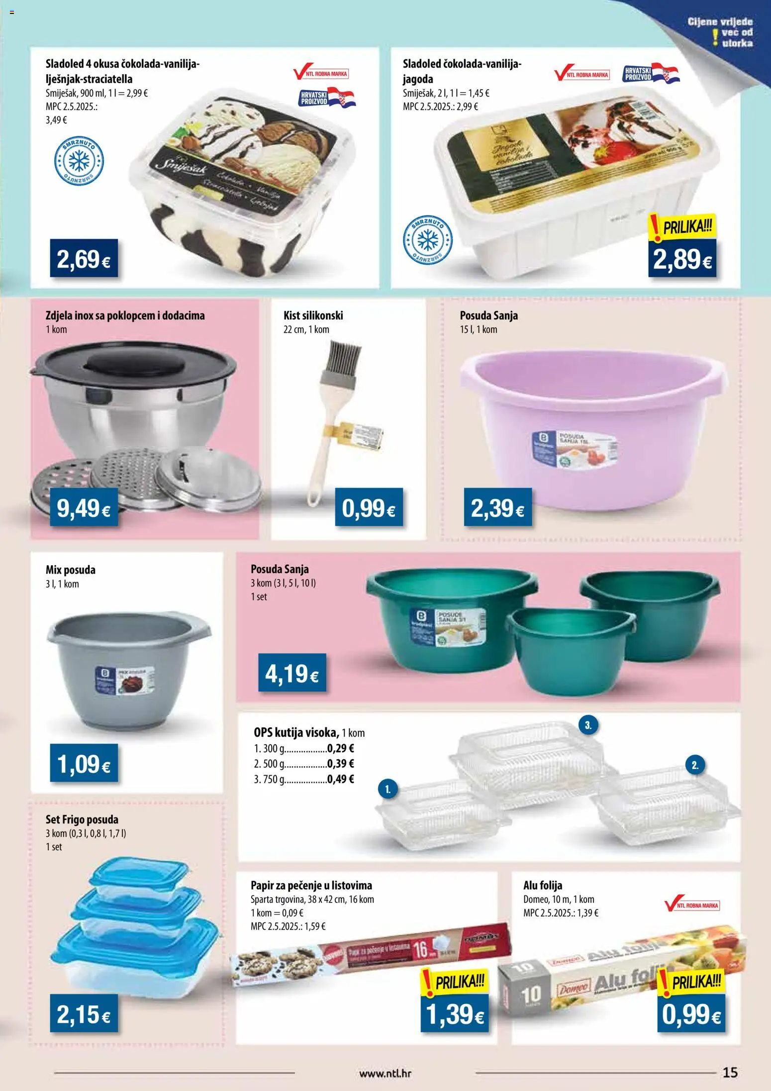 NTL katalog | vrijedi od 11.03.2026 | Stranica: 15 | Proizvodi: Kutija, Kist, Sladoled, Papir za pečenje