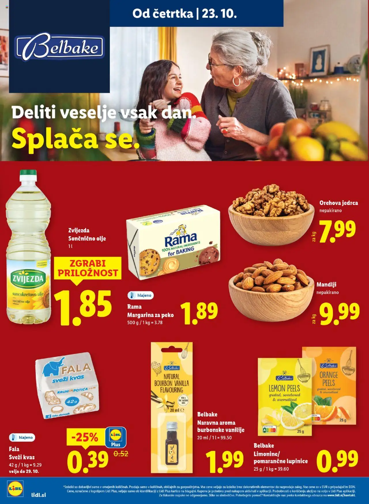 Novi Lidl katalog ponudbe – veljaven od 23.10.2025 | Stran: 14 | Izdelki: Mandlji, Margarina, Olje
