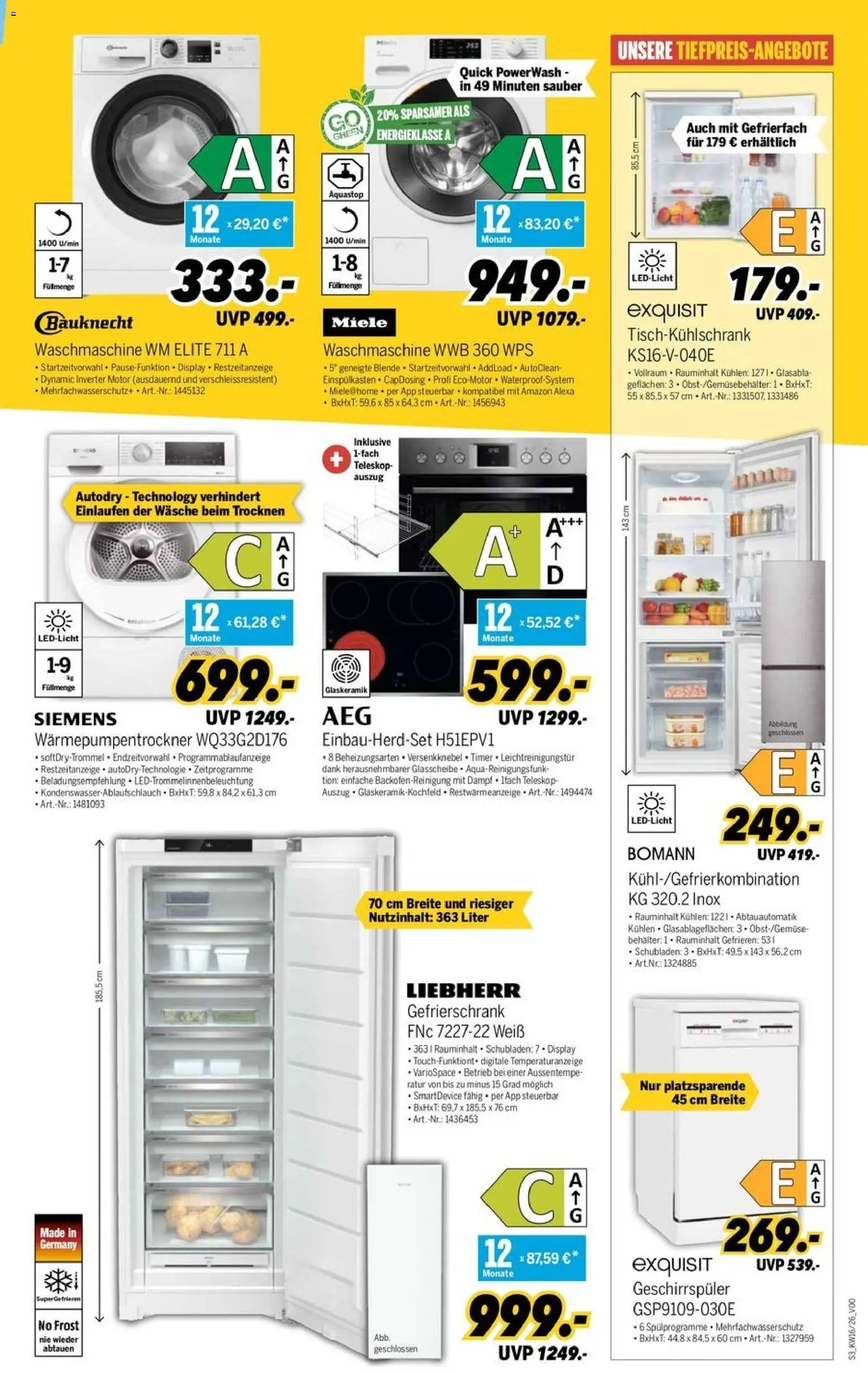 Medimax Prospekt 	 – gültig ab 11.04.2026 | Seite: 3 | Produkte: Miele, Siemens, Gefrierschrank, Waschmaschine