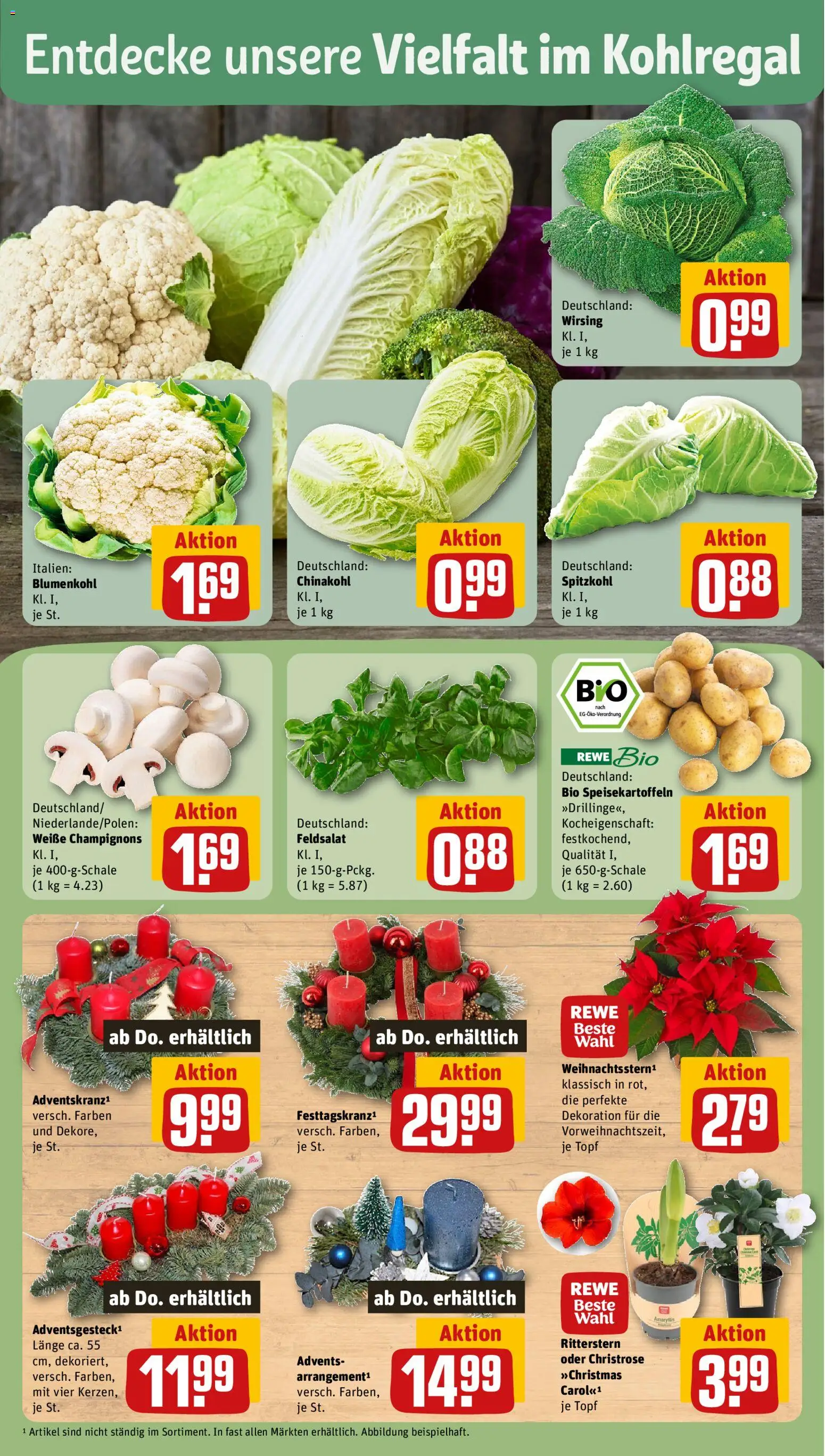 Rewe Prospekt 	 – gültig ab 17.11.2025 | Seite: 7 | Produkte: Champignons, Chinakohl, Blumenkohl