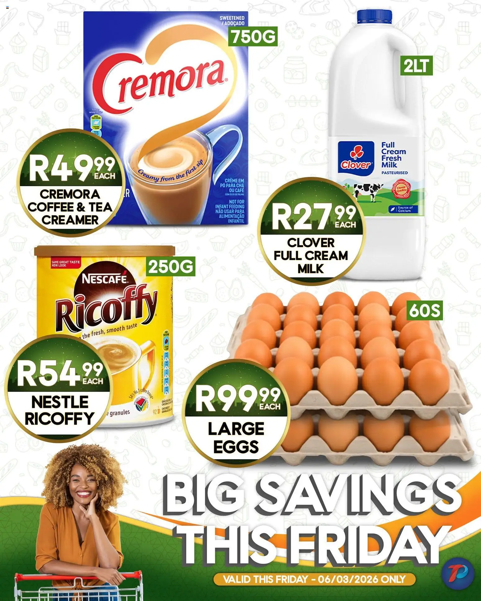 New Take n Pay catalogue – valid from 06.03.2026 | Page: 3 | Products: Creamer, Coffee, Tea, Cream