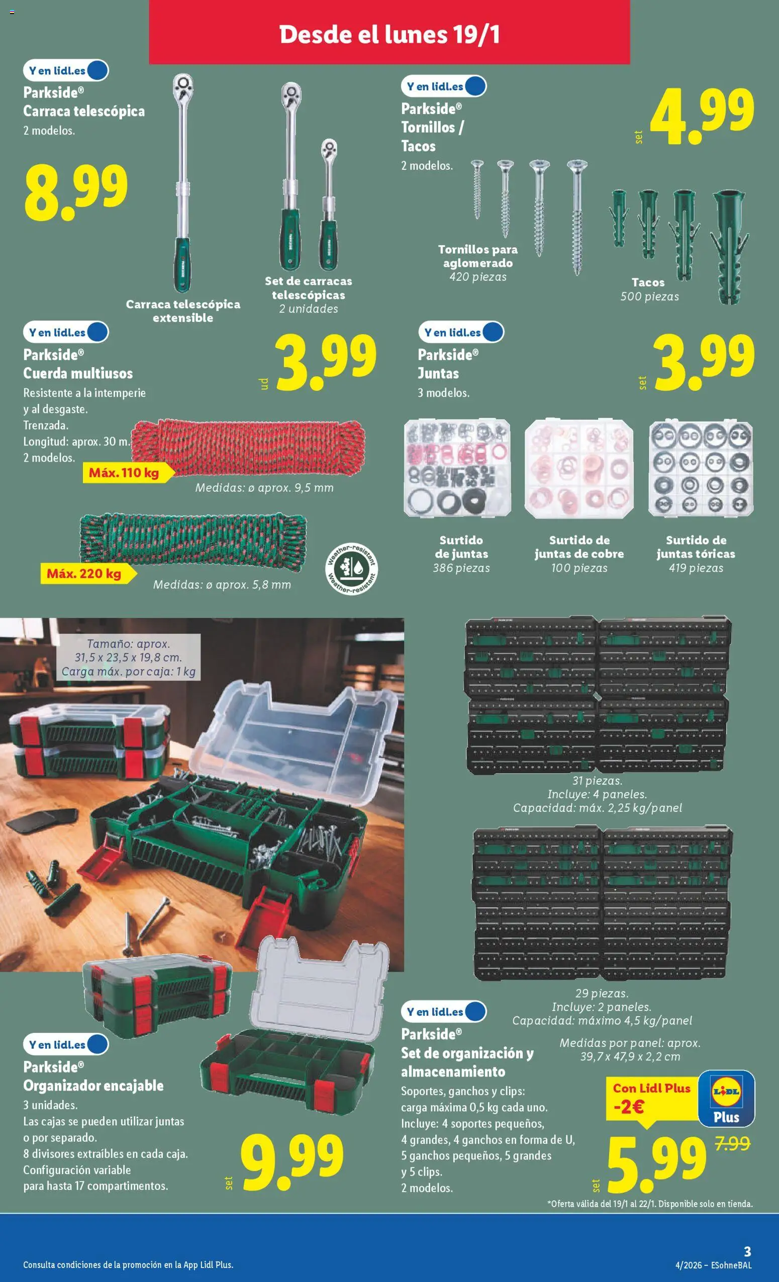 Lidl folleto de bazar │ válido desde el 19.01.2026 | Página: 5 | Productos: Organizador, Tacos, Caja
