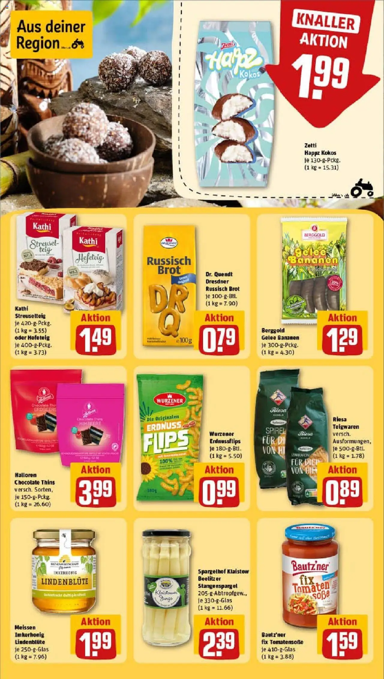 Rewe prospekt Leinefelde-Worbis	 - gültig ab dem 11.08.2025 | Seite: 16 | Produkte: Bananen, Himbeere, Pasta, Brot