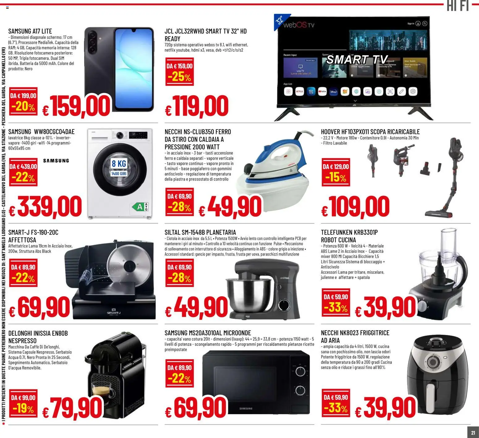 Volantino Galassia del 08.01.2026 | Pagina: 21 | Prodotti: smart TV, Caldaia, Contenitore, Friggitrice