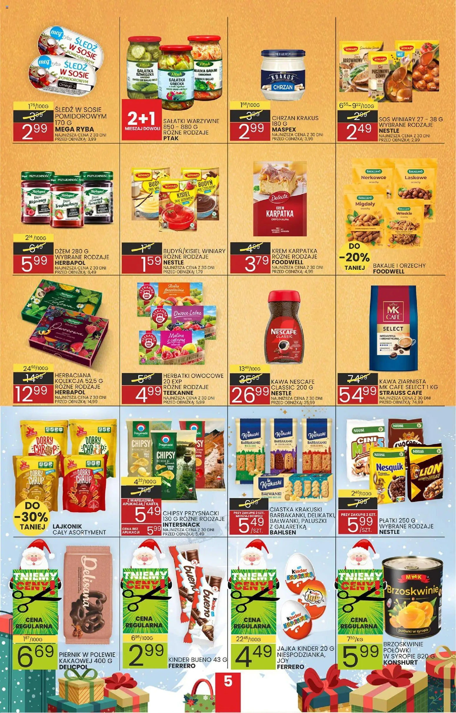 Wafelek Gazetka od 24.11.2025 | Strona: 5 | Produkty: Malina, Śledź, Krem, Owoce