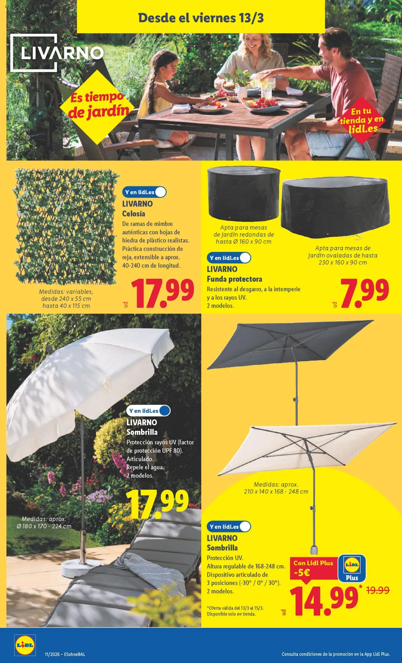 Lidl folleto de bazar │ válido desde el 09.03.2026 | Página: 18 | Productos: Sombrilla, Funda