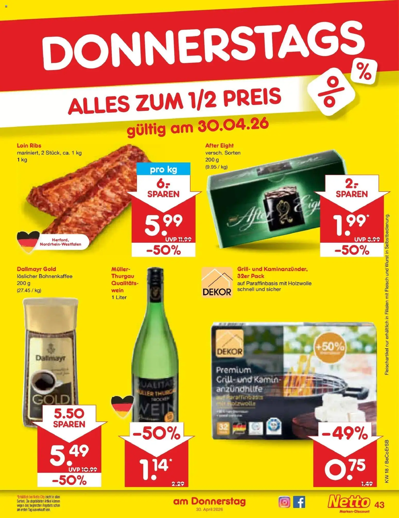 Netto Marken-Discount Prospekt Kremmen	 – gültig ab 27.04.2026 | Seite: 57 | Produkte: Grill, Dallmayr, Wurst, Fleisch