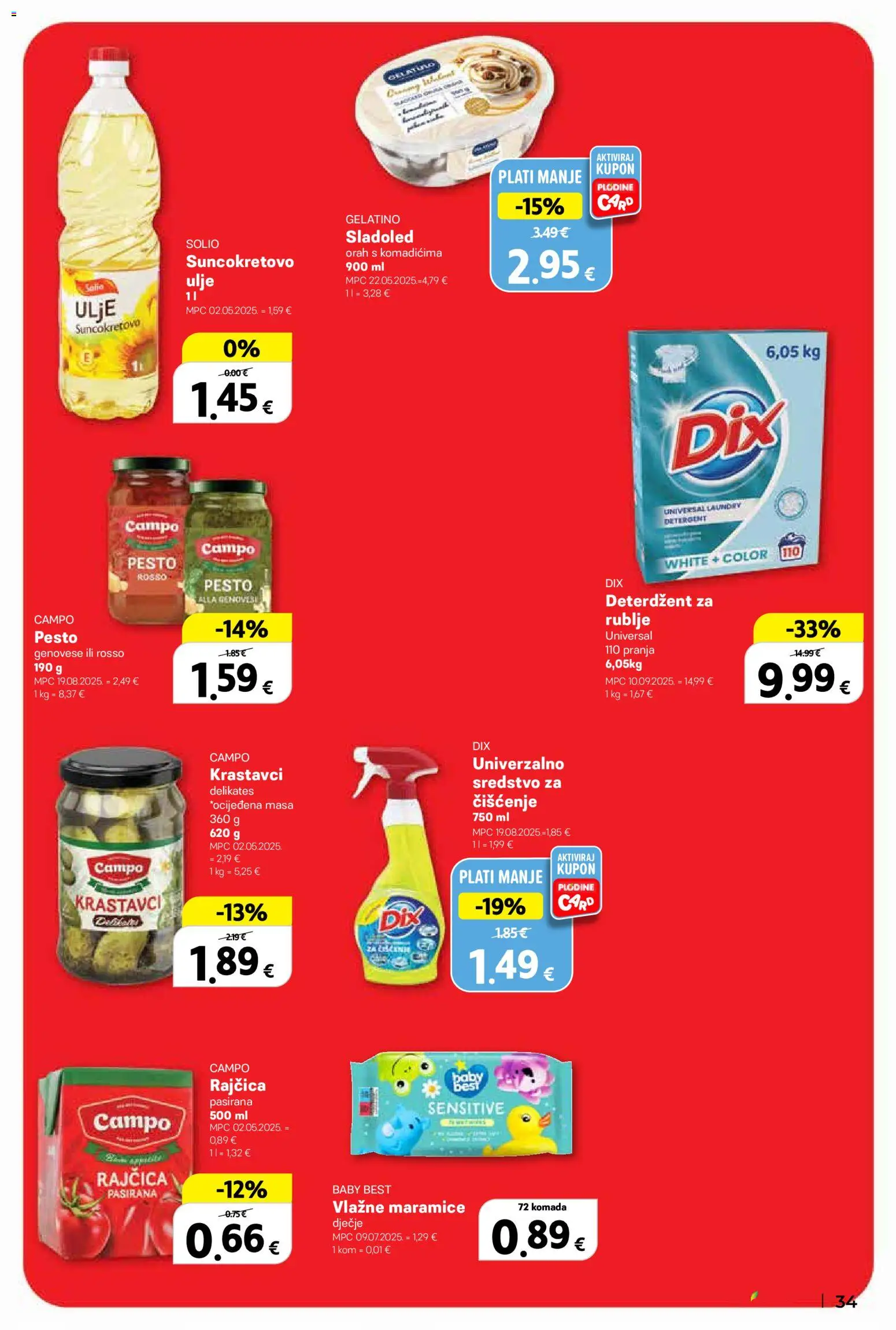 Plodine katalog | vrijedi od 02.01.2026 | Stranica: 34 | Proizvodi: Deterdžent, Krastavci, Sladoled, Rajčica