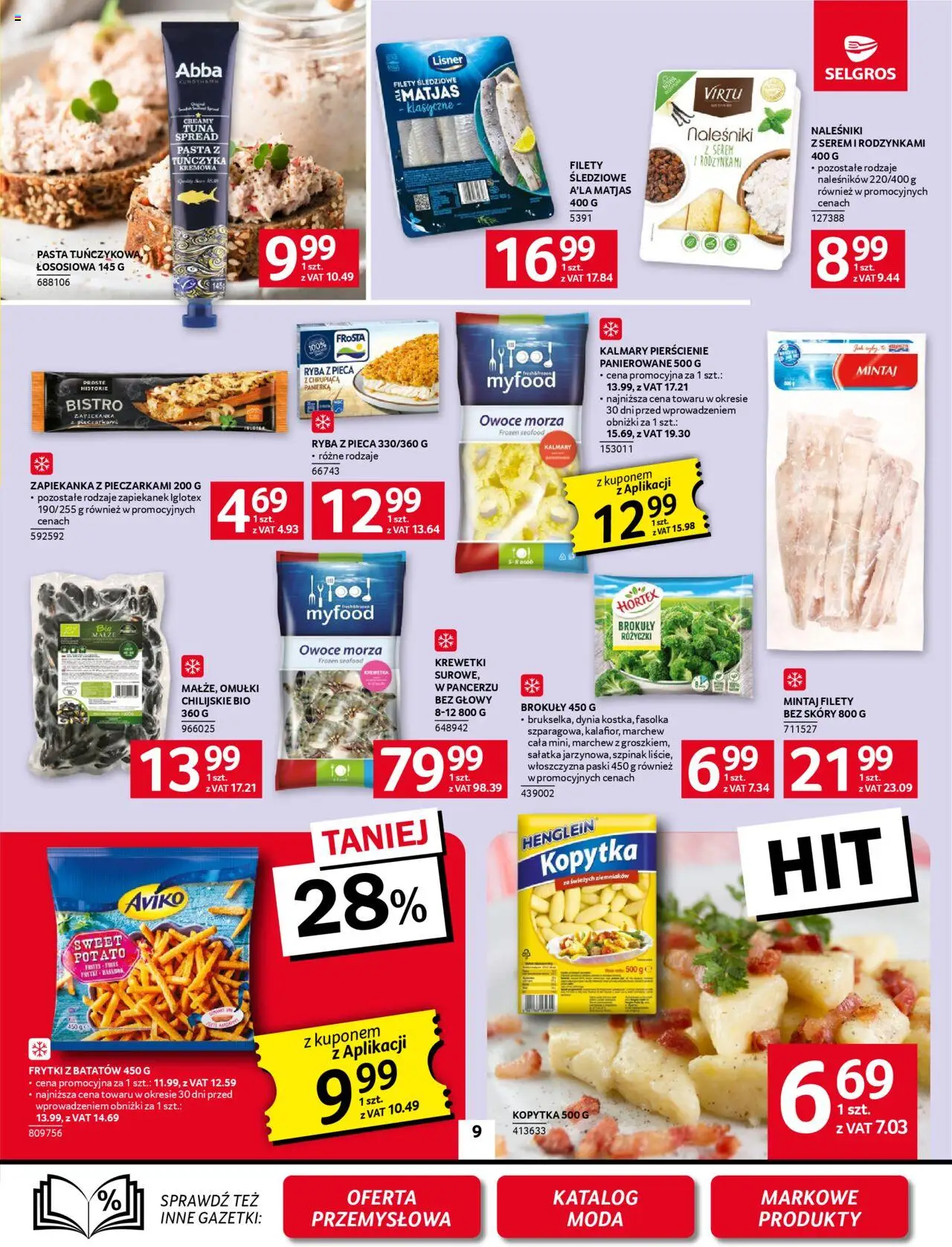 Selgros cash&carry Gazetka od 23.10.2025 | Strona: 9 | Produkty: Zapiekanka, Mintaj, Naleśniki, Owoce