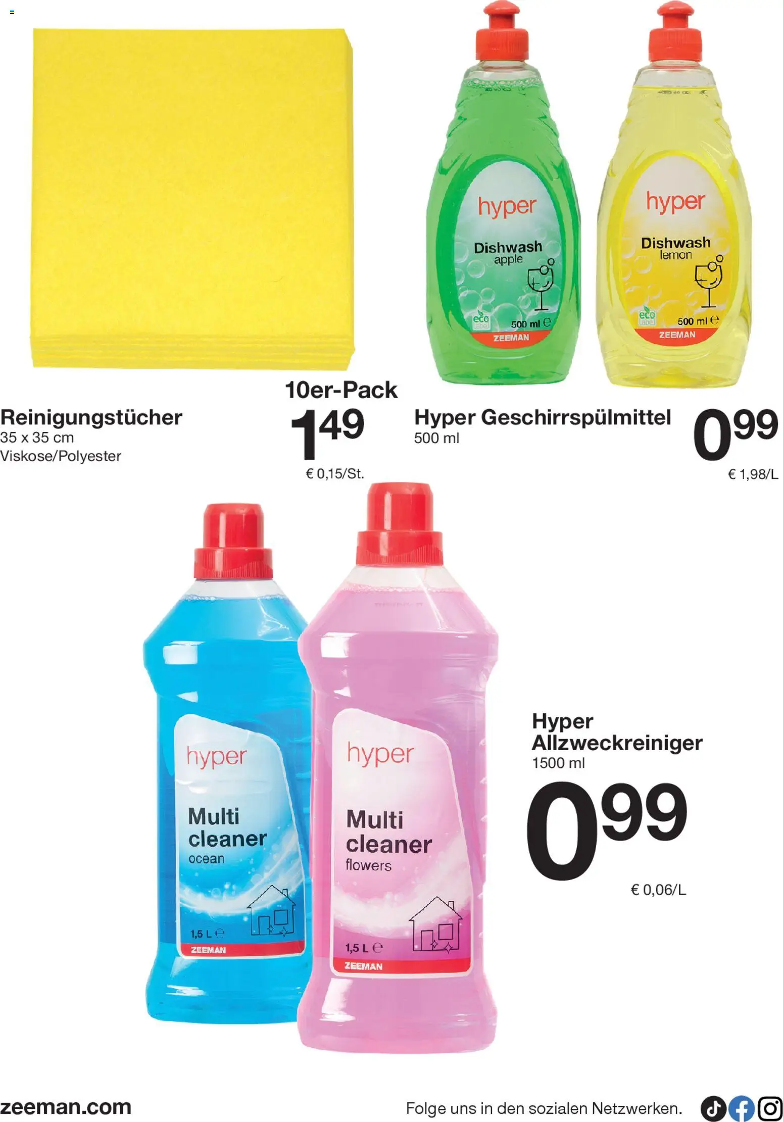 Zeeman Prospekt 	 – gültig ab 27.12.2025 | Seite: 4 | Produkte: Apple, Reinigungstücher, Geschirrspülmittel