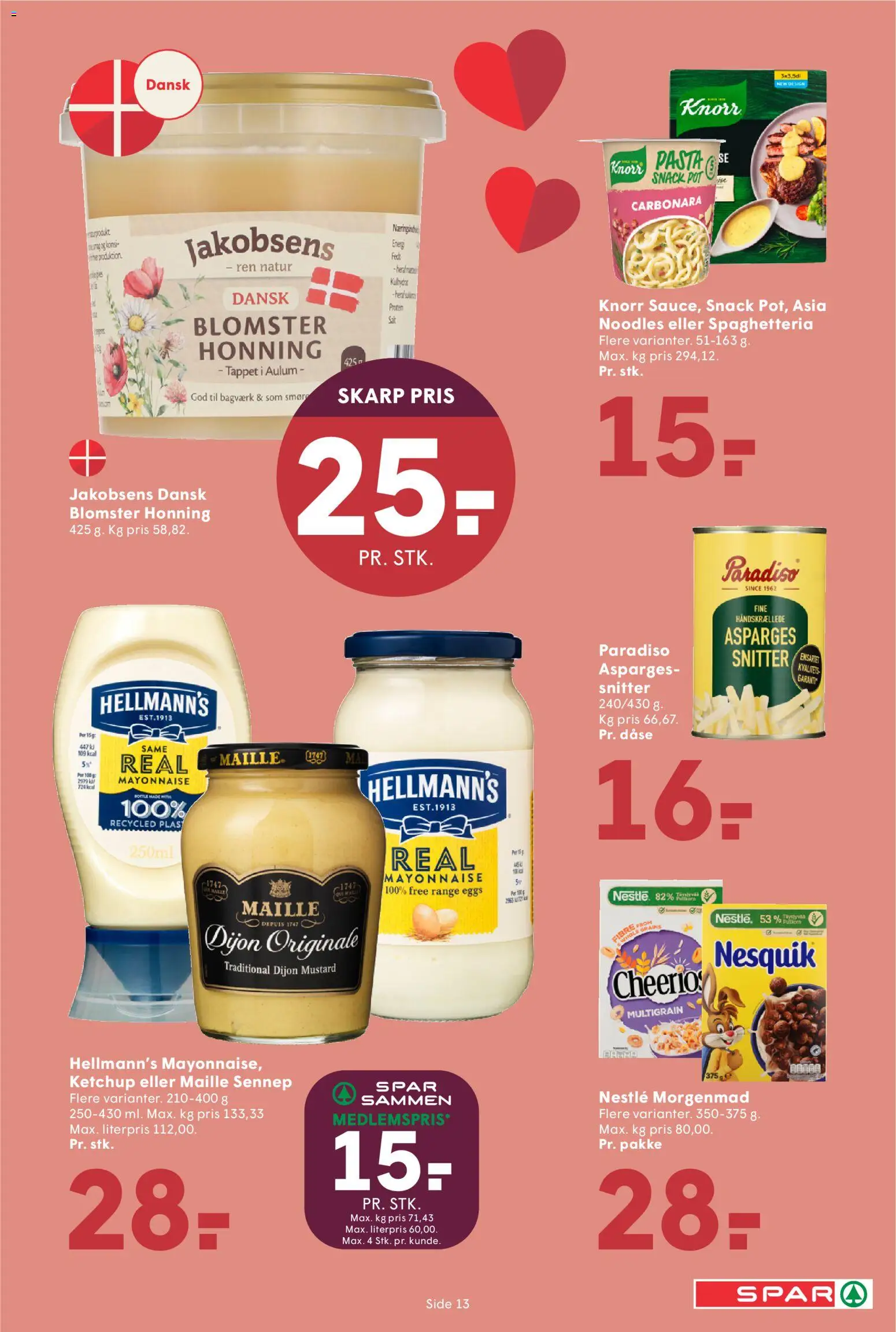 Spar tilbudsavis – gyldig fra 31.10.2025 | Side: 13 | Produkter: Smør, Ketchup, Honning, Asparges