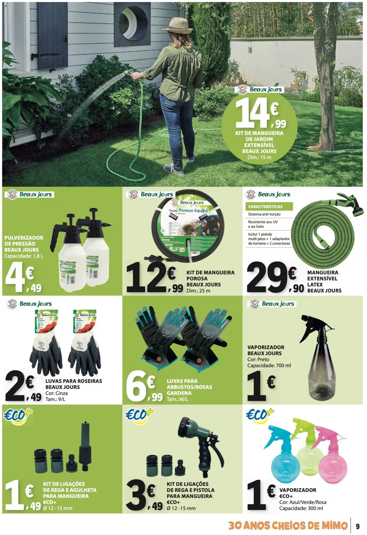 E.Leclerc Não Alimentar │ válido de 26.02.2026 | Página: 9 | Produtos: Luvas, Adaptador, Torneira, Mangueira