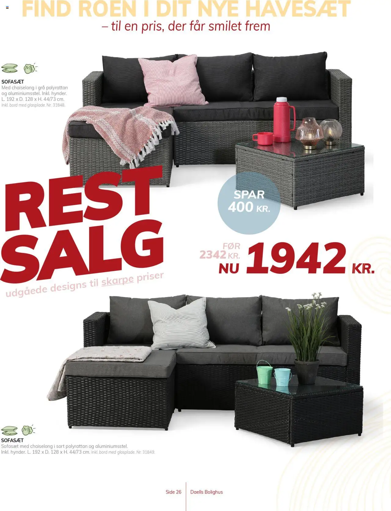 Daells Bolighus tilbudsavis – gyldig fra 26.05.2025 | Side: 26 | Produkter: Bord
