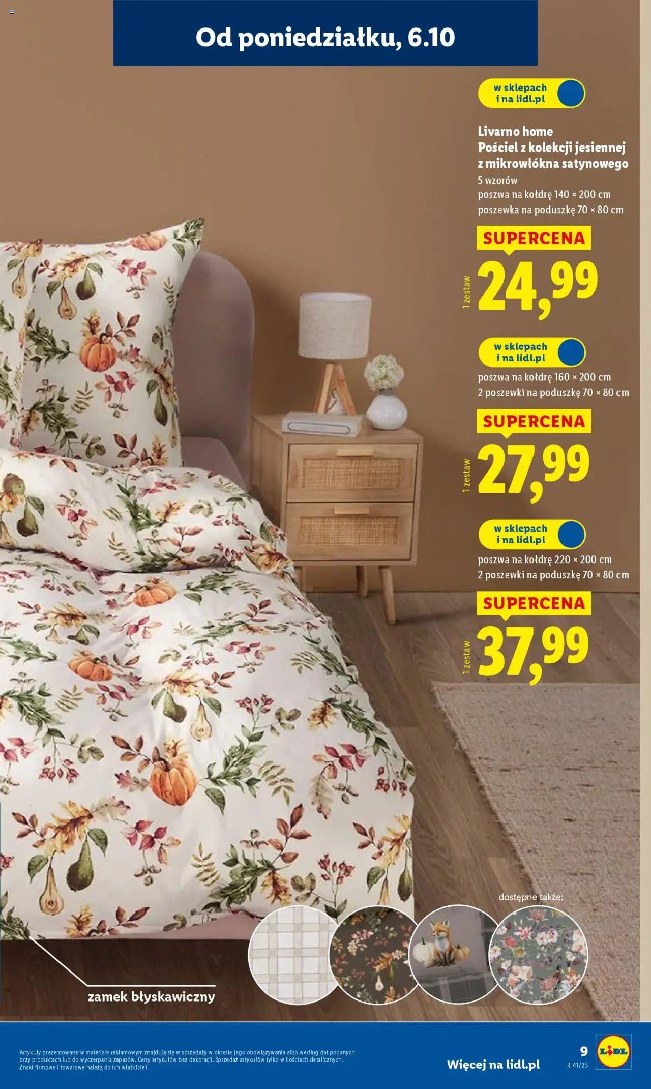 Lidl Katalog od 06.10.2025 | Strona: 9 | Produkty: Pościel